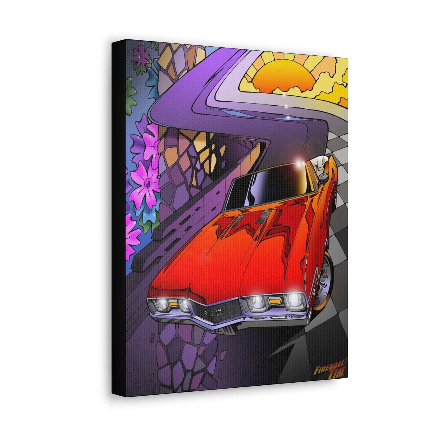 OLDSMOBILE 442 1968 Canvas Gallery Art Print 11x14