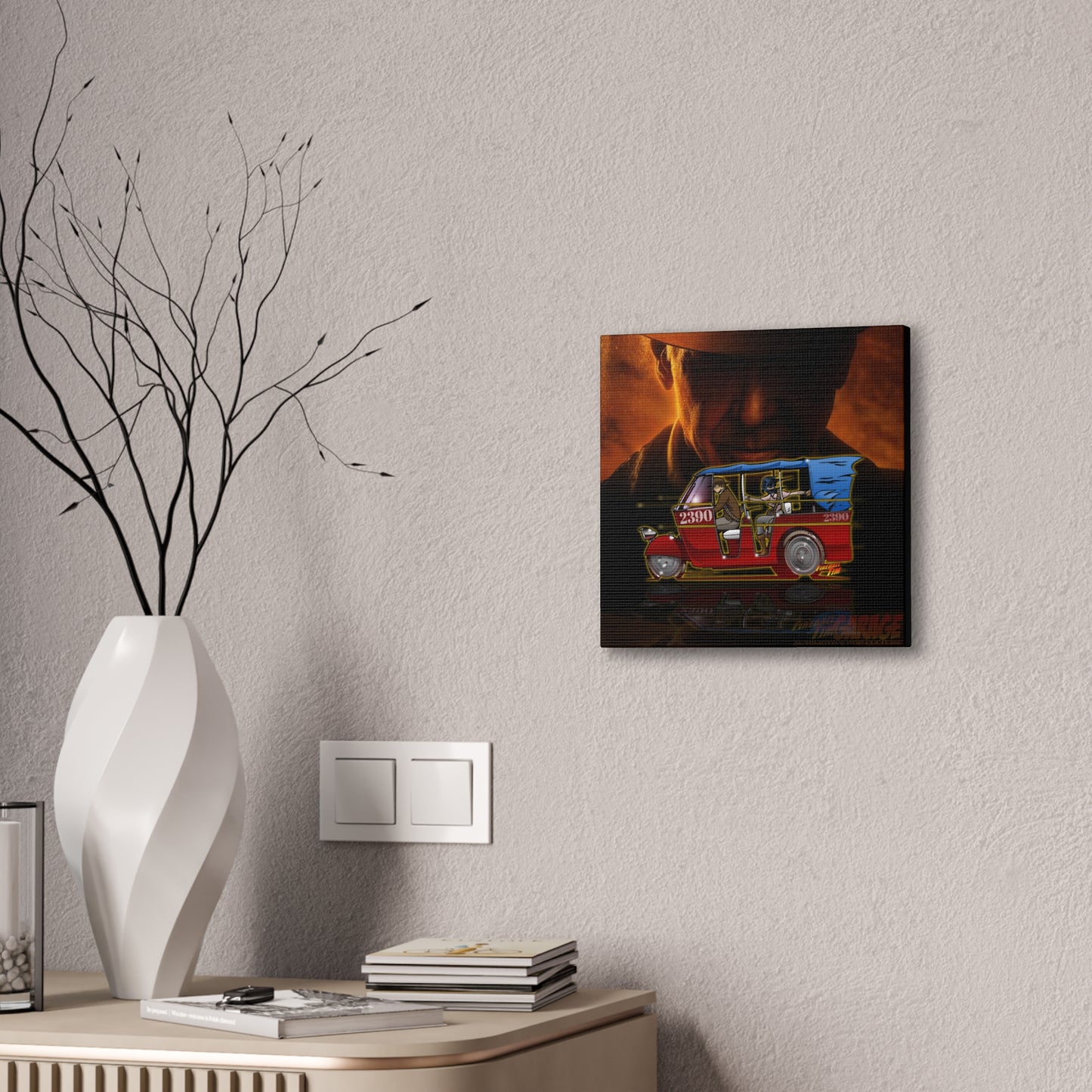 INDIANA JONES Tuktuk Movie Car Canvas Art Print - 2 Sizes