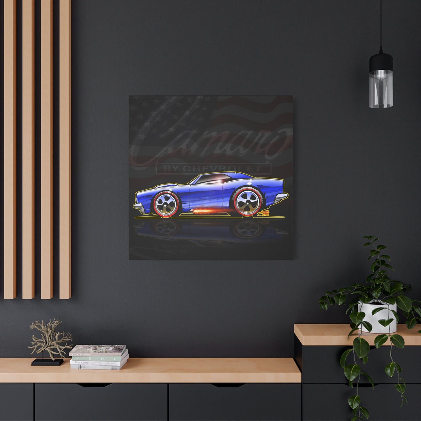 HOT WHEELS CAMARO Custom Collectible Fireball Art Canvas Print