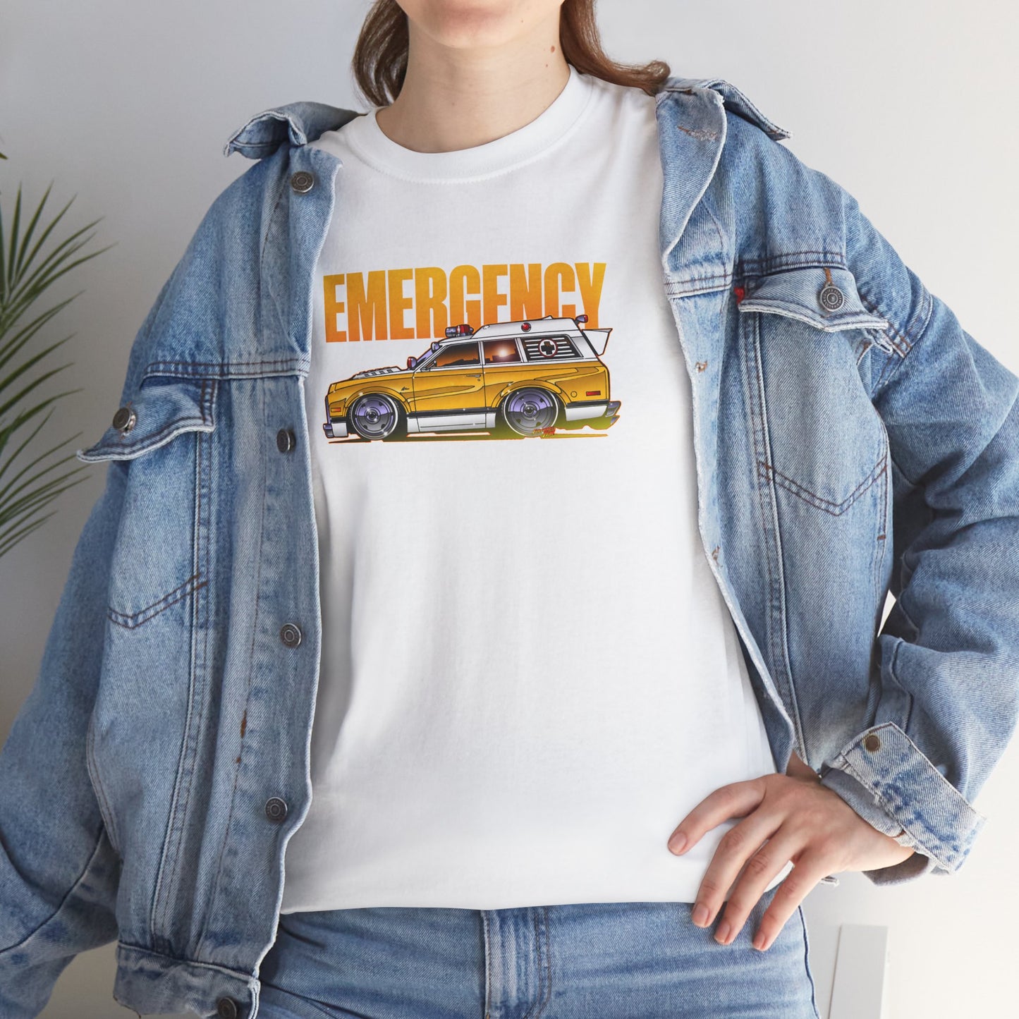 EMERGENCY TV Show 1970 Chevy Suburban AMBULANCE Concept Art Cotton Tee 11 Colors