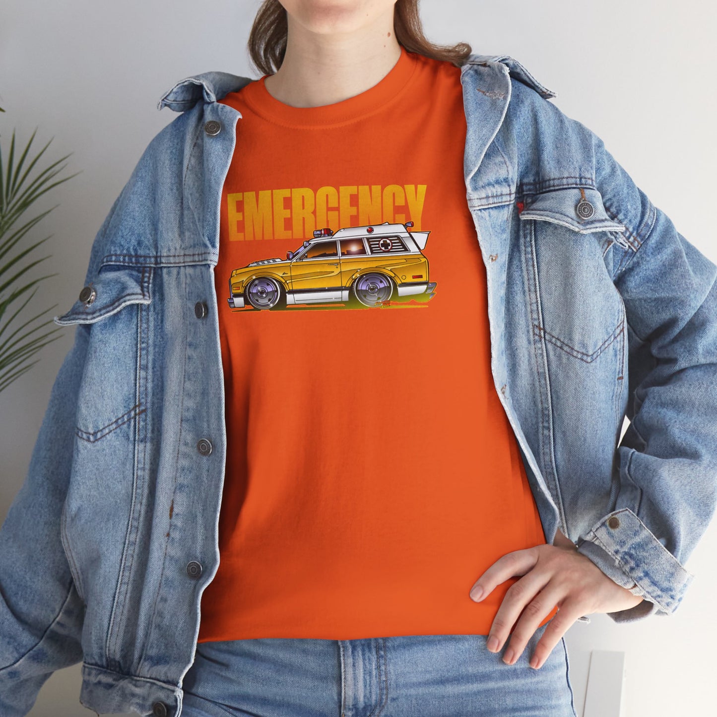EMERGENCY TV Show 1970 Chevy Suburban AMBULANCE Concept Art Cotton Tee 11 Colors