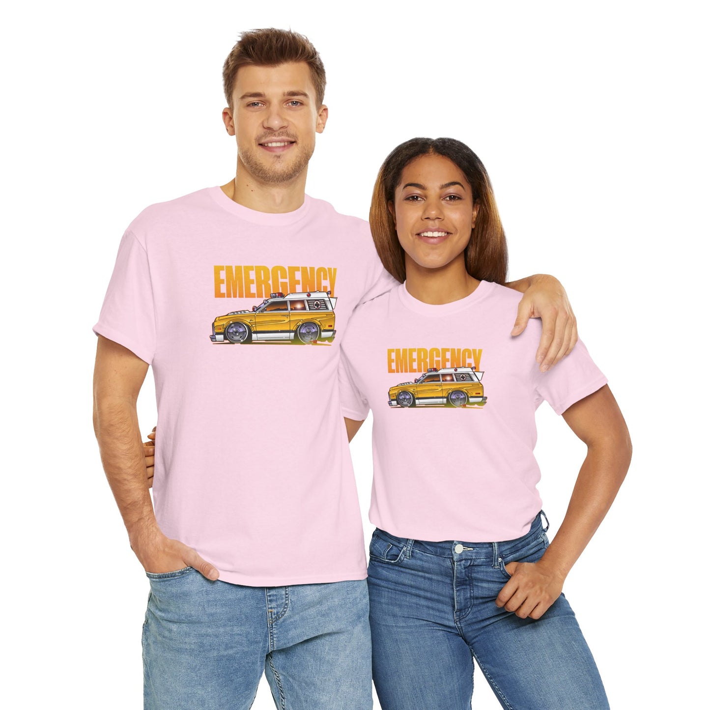EMERGENCY TV Show 1970 Chevy Suburban AMBULANCE Concept Art Cotton Tee 11 Colors