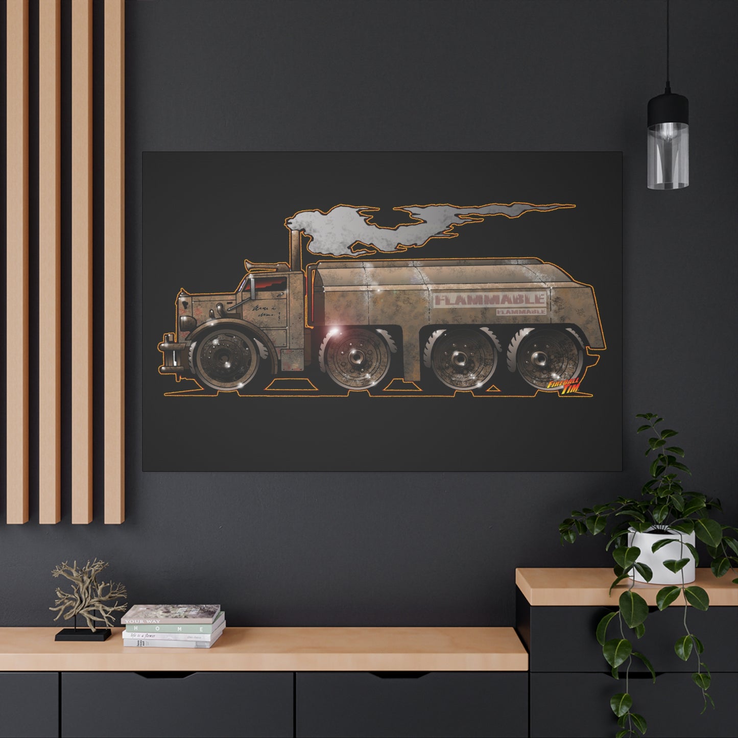 DUEL Killer Movie Truck Fireball Art Canvas Print - Sizes