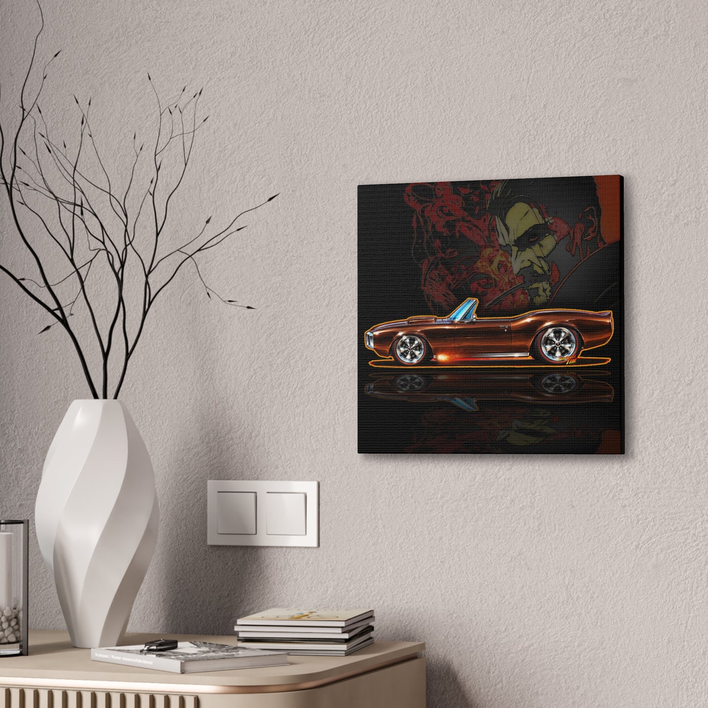 HOT WHEELS Sweet 16 CUSTOM FIREBIRD Collectible Fireball Art Canvas Stretched Print