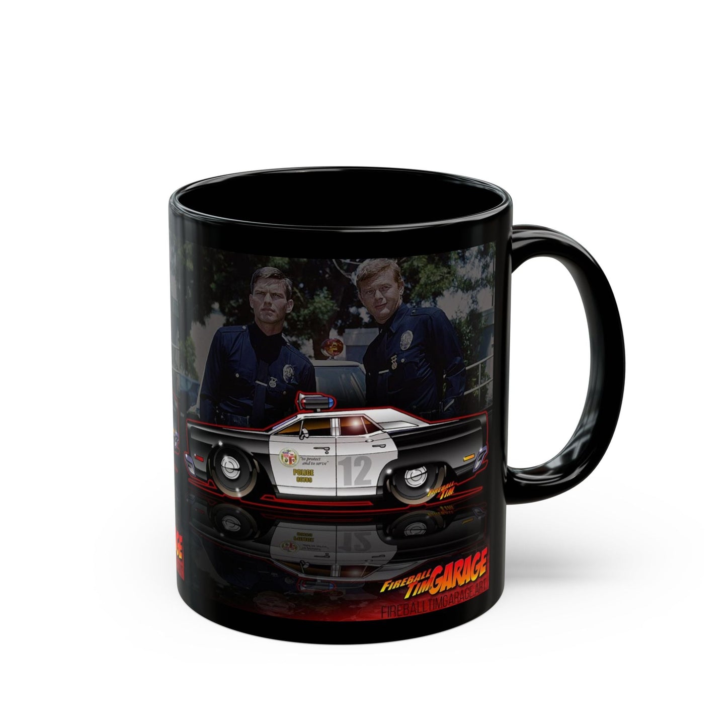 π ADAM 12 1967 PLYMOUTH BELVEDERE Concept Art Coffee Mug 11oz (50% off)-Fireball Tim Garage