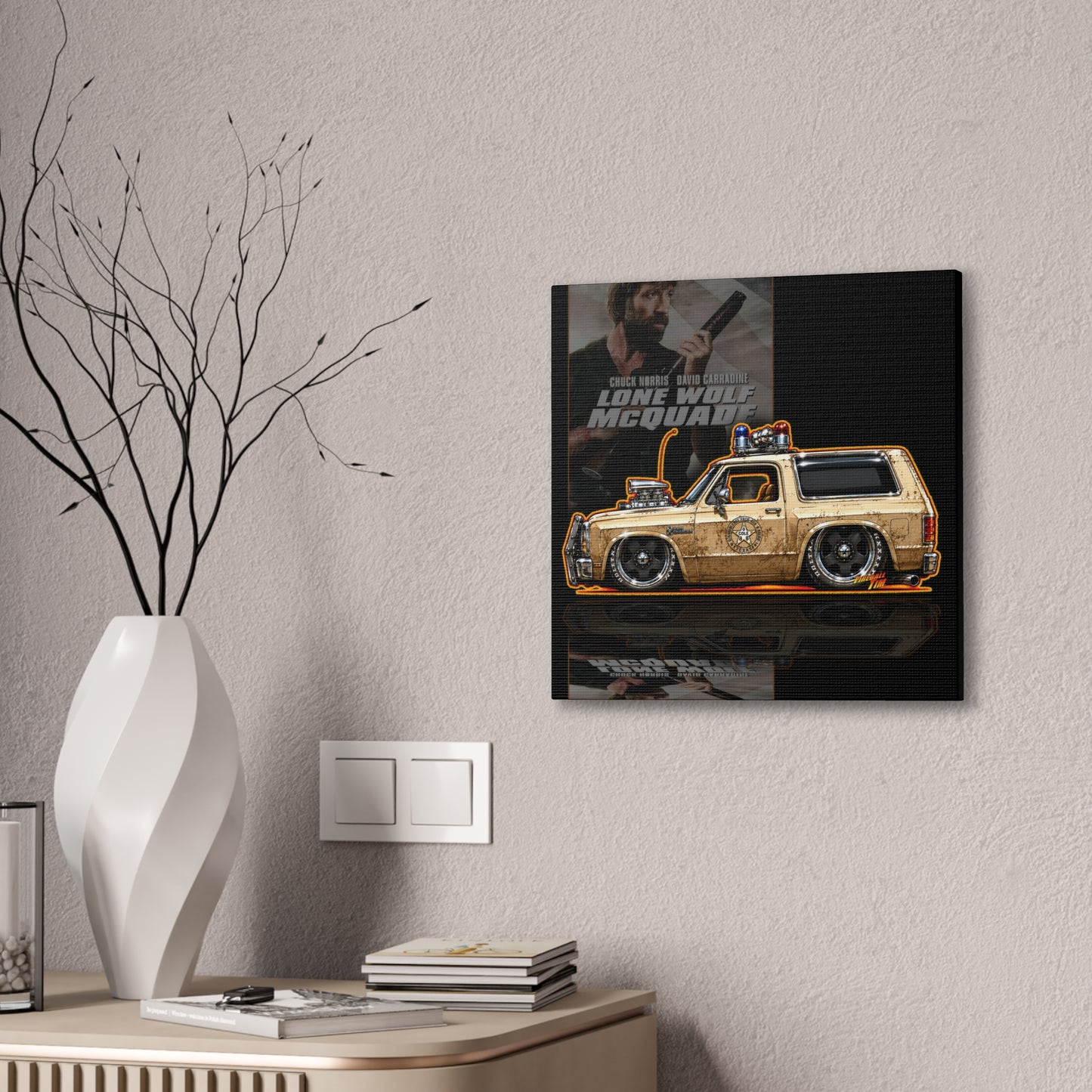 LONE WOLF MCWADE 1983 Dodge Ramcharger Collectible Art Canvas Stretched Print
