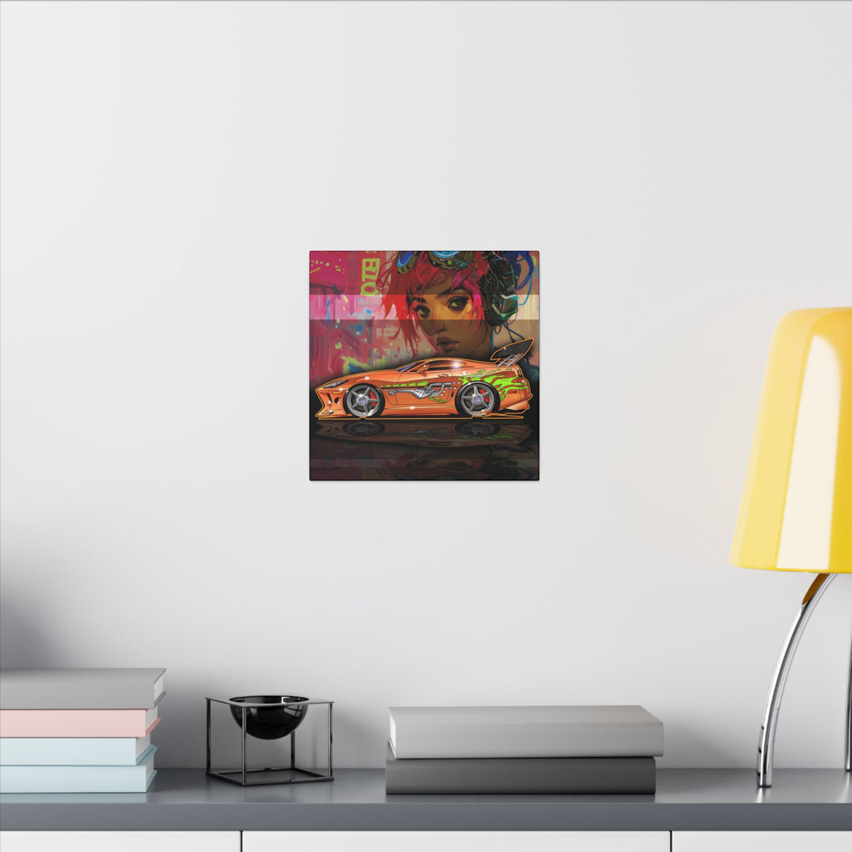 FAST & FURIOUS 1994 TOYOTA SUPRA MK IV Fireball Art Canvas Print - 12x12