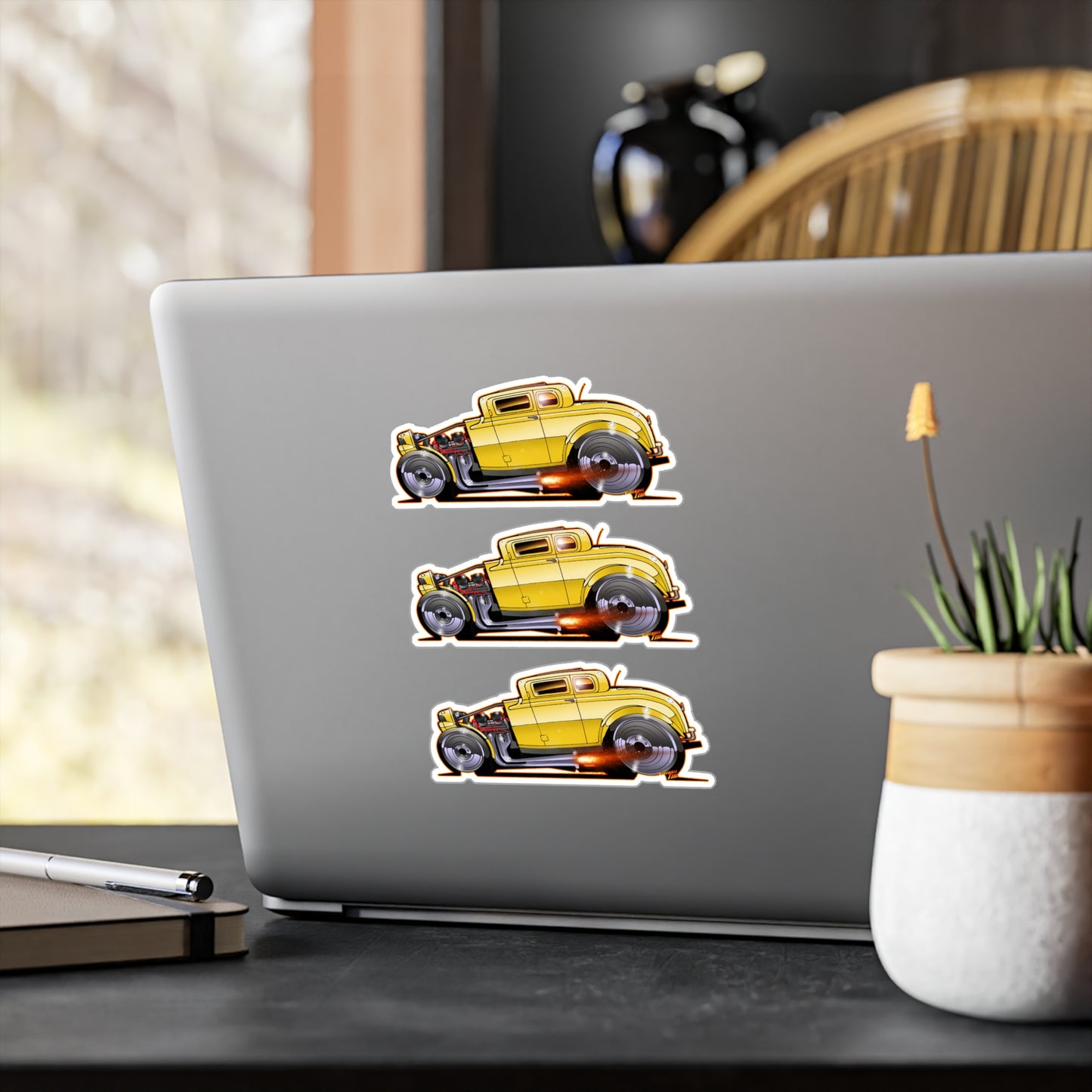 AMERICAN GRAFFITI '32 HOT ROD Movie Car Fireball Art Decal Sticker - 4 Sizes