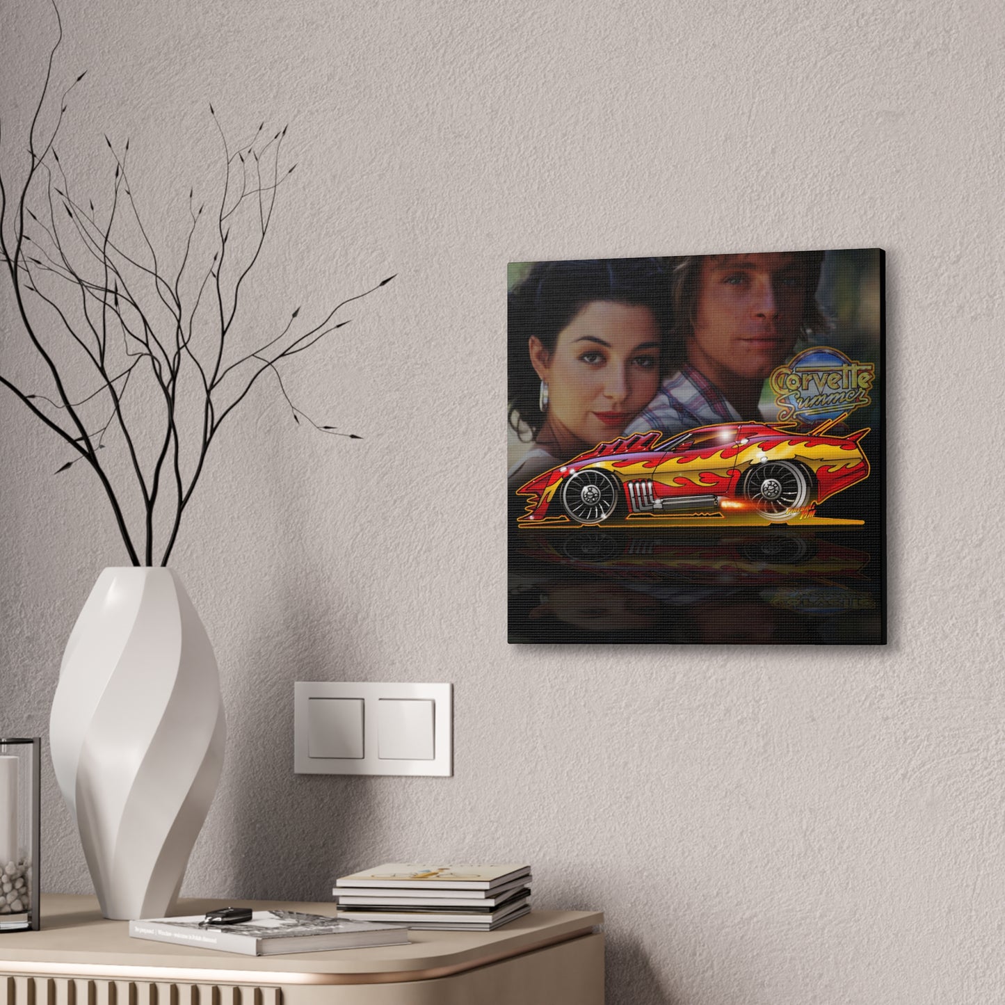 CORVETTE SUMMER Movie Car Fireball Art Canvas Print - 2 Sizes