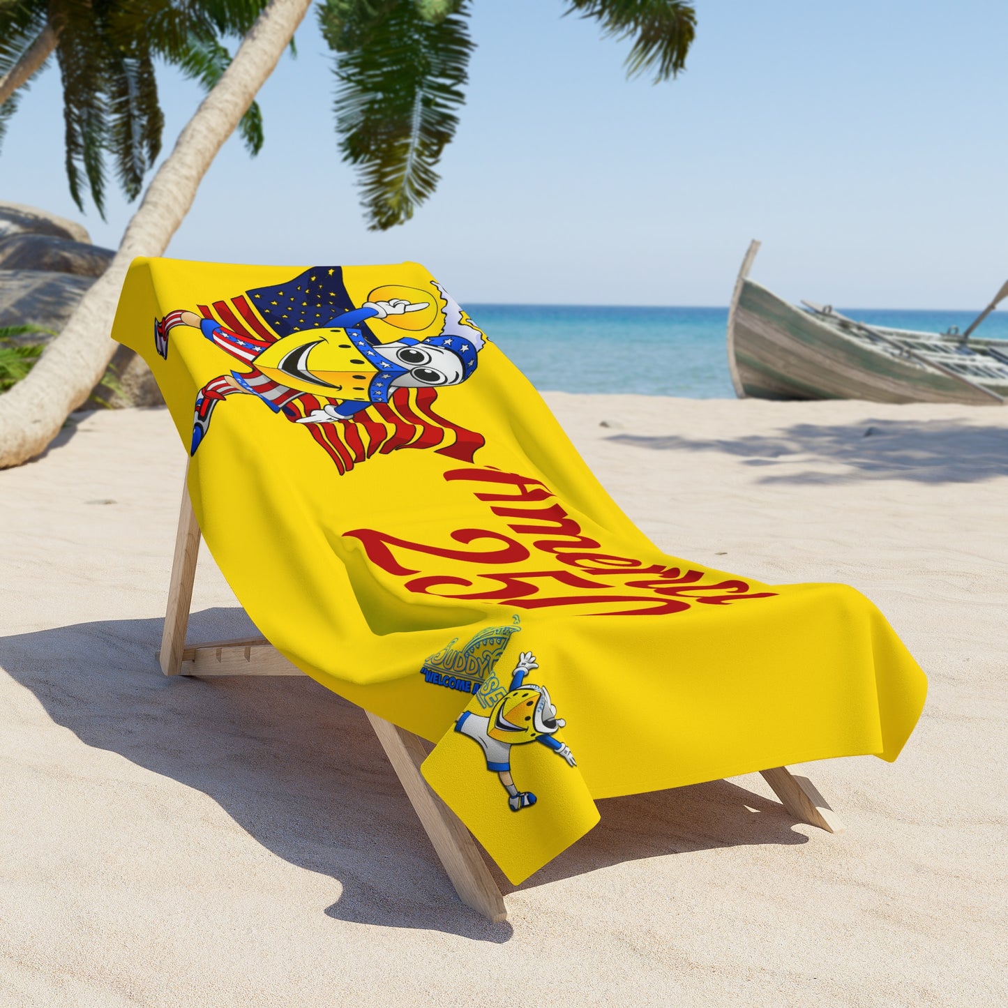 BUDDY CRUISE America 250 Patriotic Beach Towel – Yellow