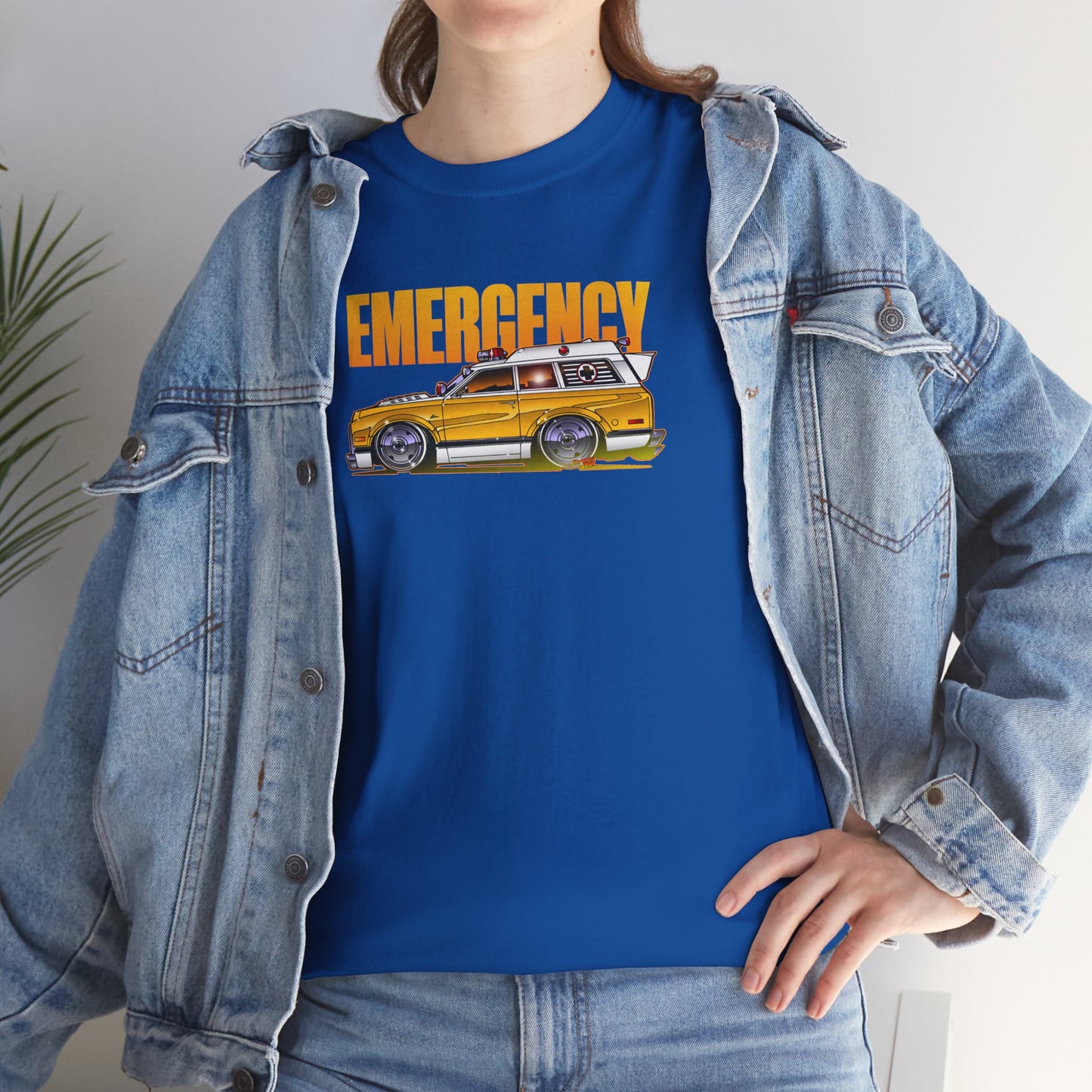EMERGENCY TV Show 1970 Chevy Suburban AMBULANCE Concept Art Cotton Tee 11 Colors