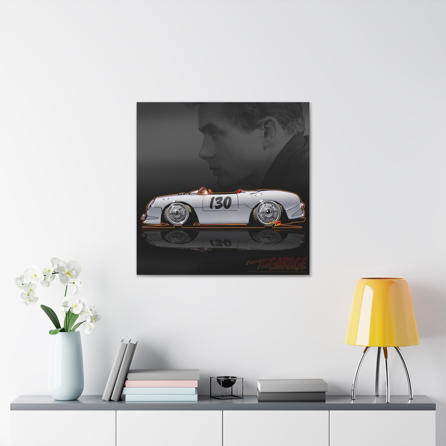 JAMES DEAN PORSCHE 550 Spyder Concept Art Canvas MASTERPRINT 3 Sizes