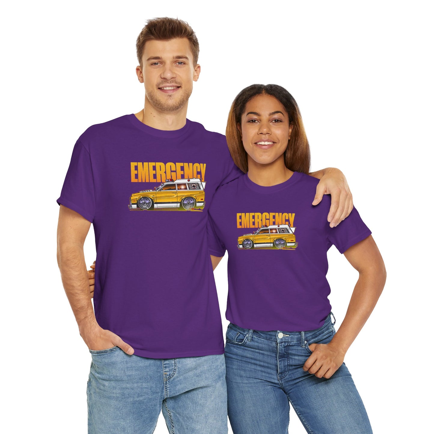EMERGENCY TV Show 1970 Chevy Suburban AMBULANCE Concept Art Cotton Tee 11 Colors