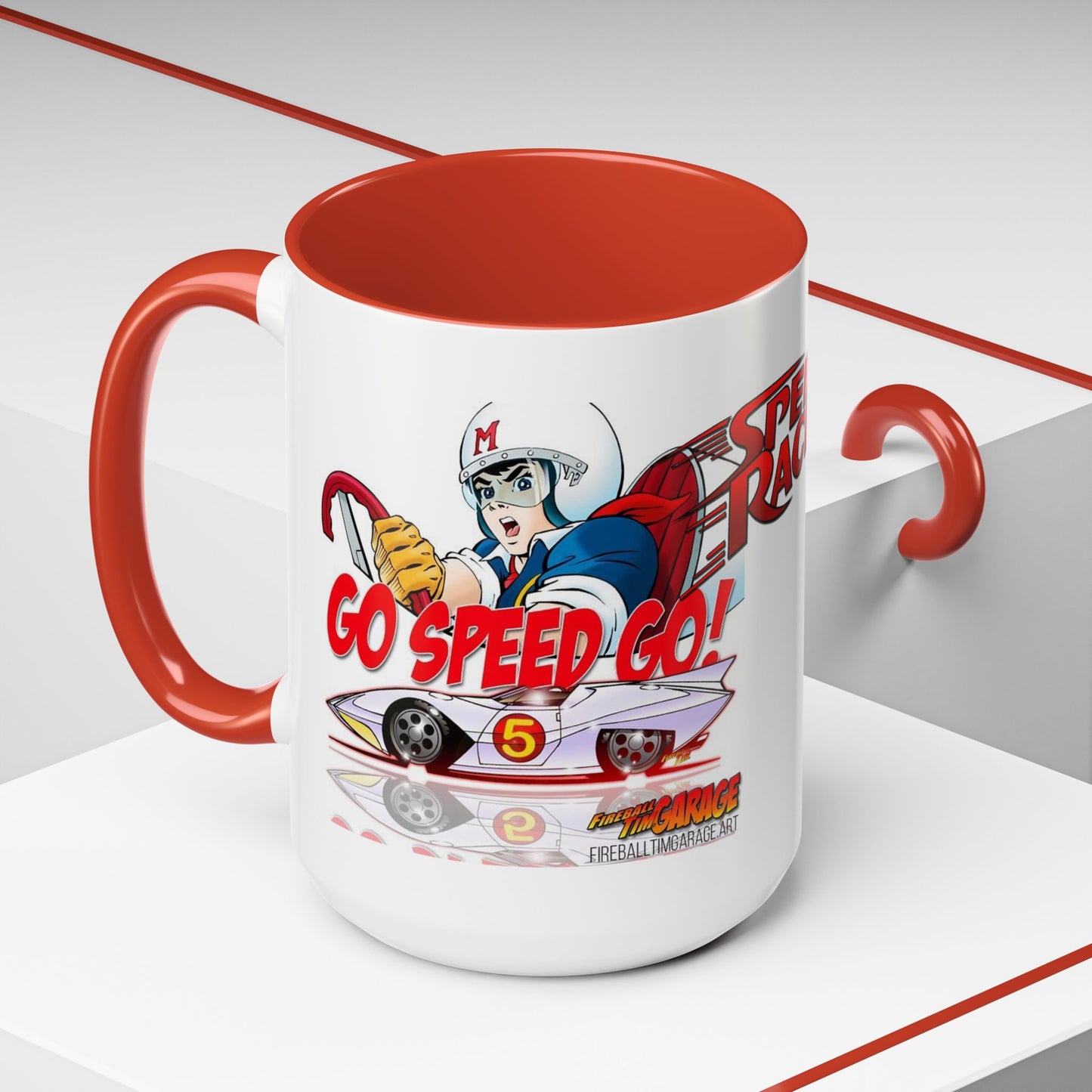 SPEED RACER Cartoon TV Show Garage Coffee Mug 2 Sizes-Mug-Fireball Tim Garage