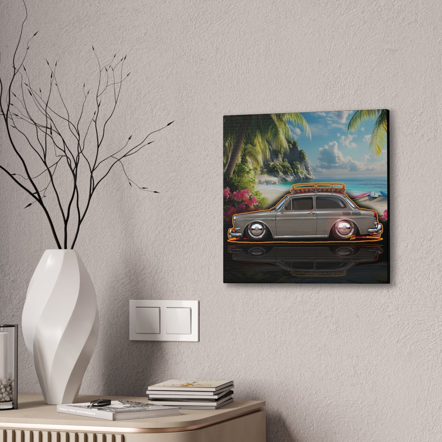 VOLKSWAGEN NOTCHBACK Collectible Fireball Art Canvas Stretched Print