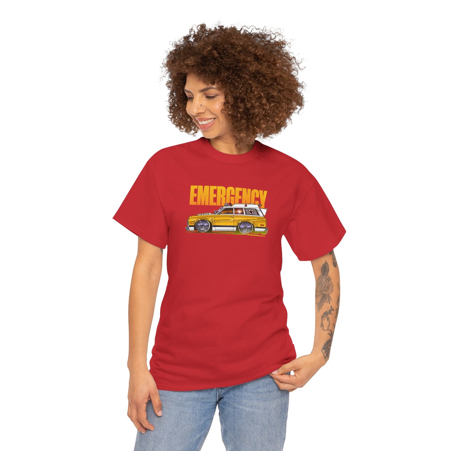 EMERGENCY TV Show 1970 Chevy Suburban AMBULANCE Concept Art Cotton Tee 11 Colors