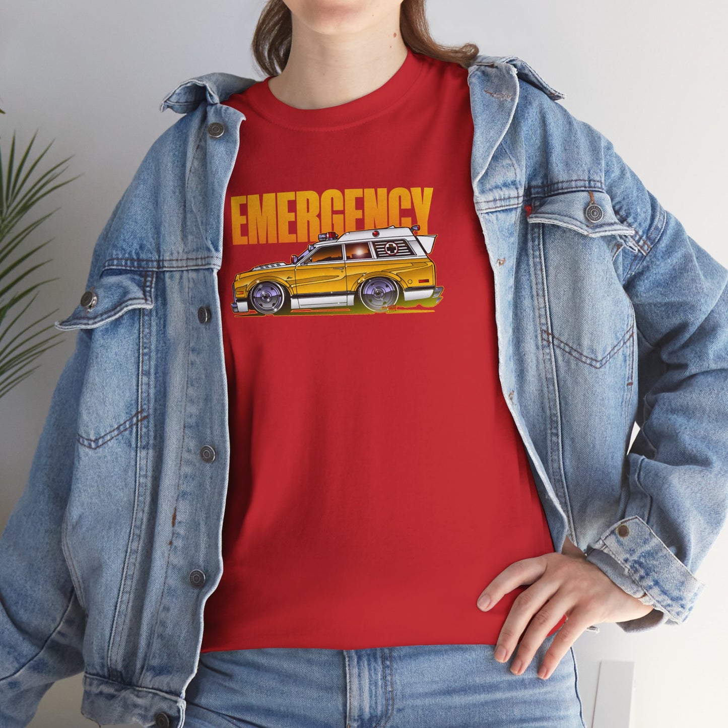 EMERGENCY TV Show 1970 Chevy Suburban AMBULANCE Concept Art Cotton Tee 11 Colors