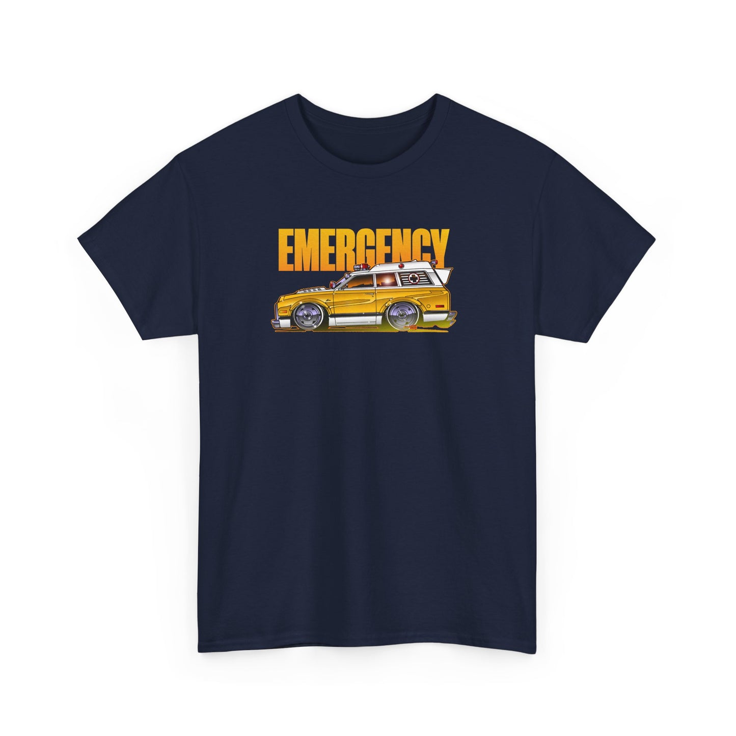 EMERGENCY TV Show 1970 Chevy Suburban AMBULANCE Concept Art Cotton Tee 11 Colors