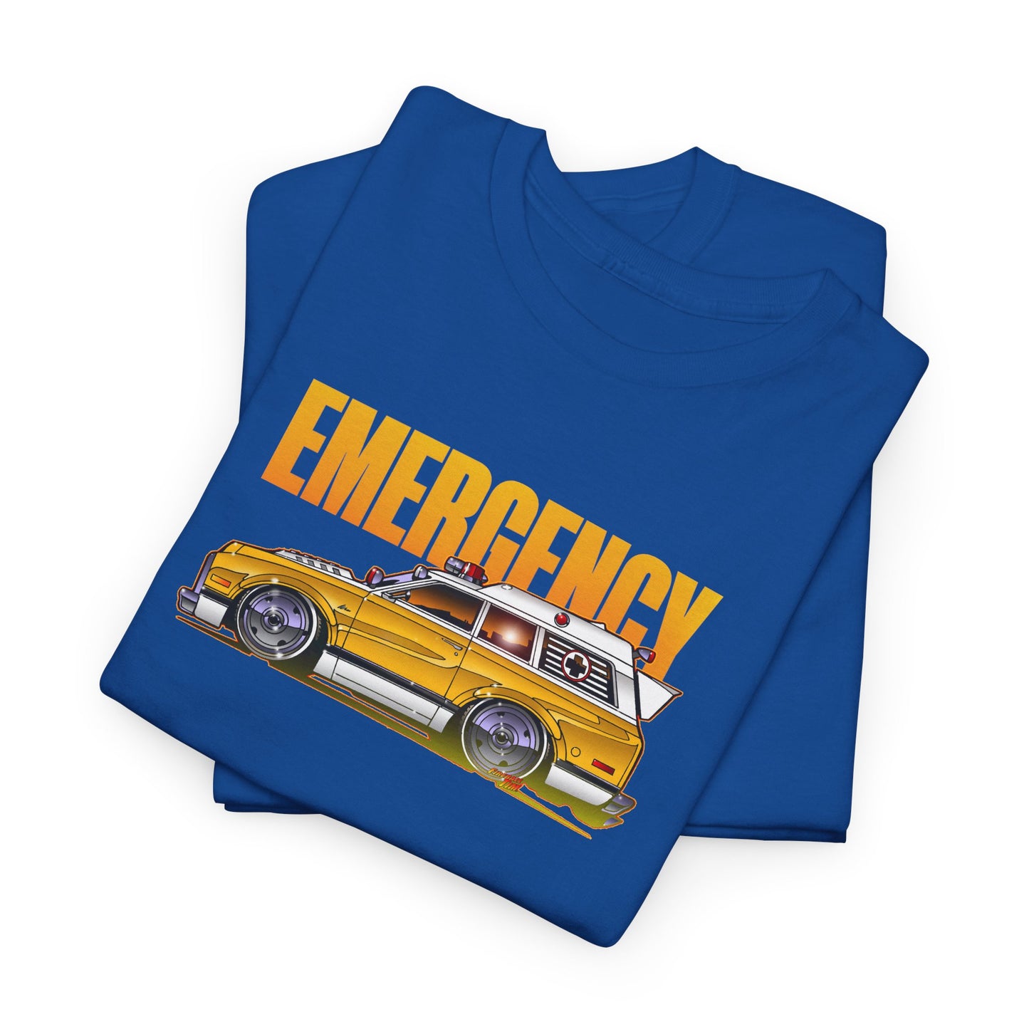EMERGENCY TV Show 1970 Chevy Suburban AMBULANCE Concept Art Cotton Tee 11 Colors