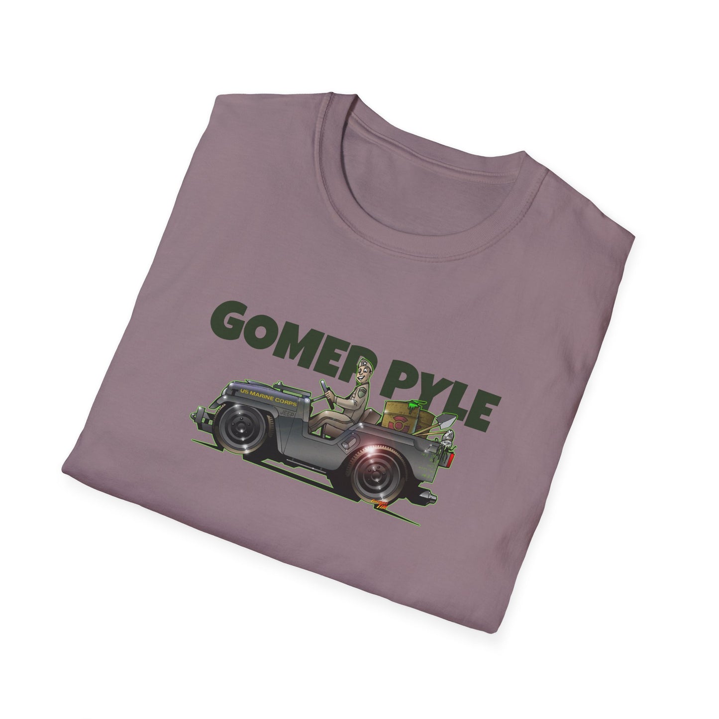 GOMER PYLE Vintage Military Jeep Unisex Softstyle T-Shirt - Fun & Retro Design