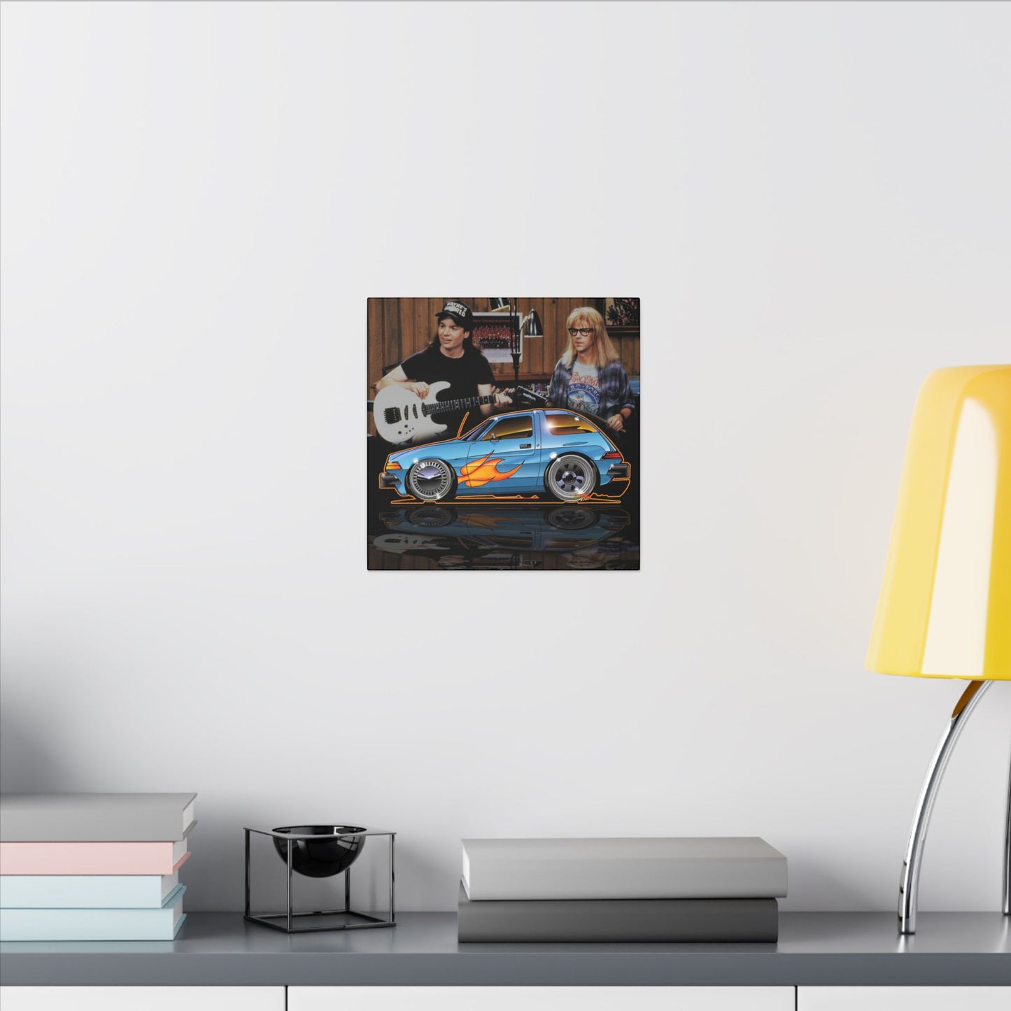 Copy of WAYNE'S WORLD AMC PACER Movie Car Fireball Art Canvas Print - 12x12