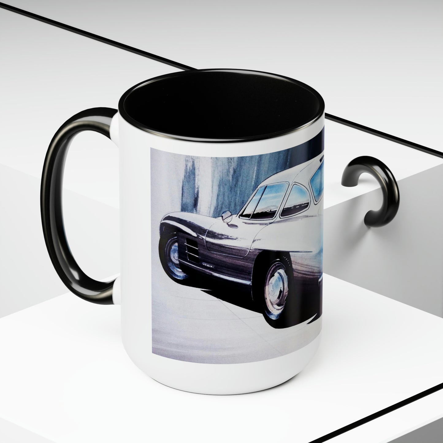 MERCEDES BENZ GULLWING 1957 Classic Car Coffee Mug, 15oz-Mug-Fireball Tim Garage