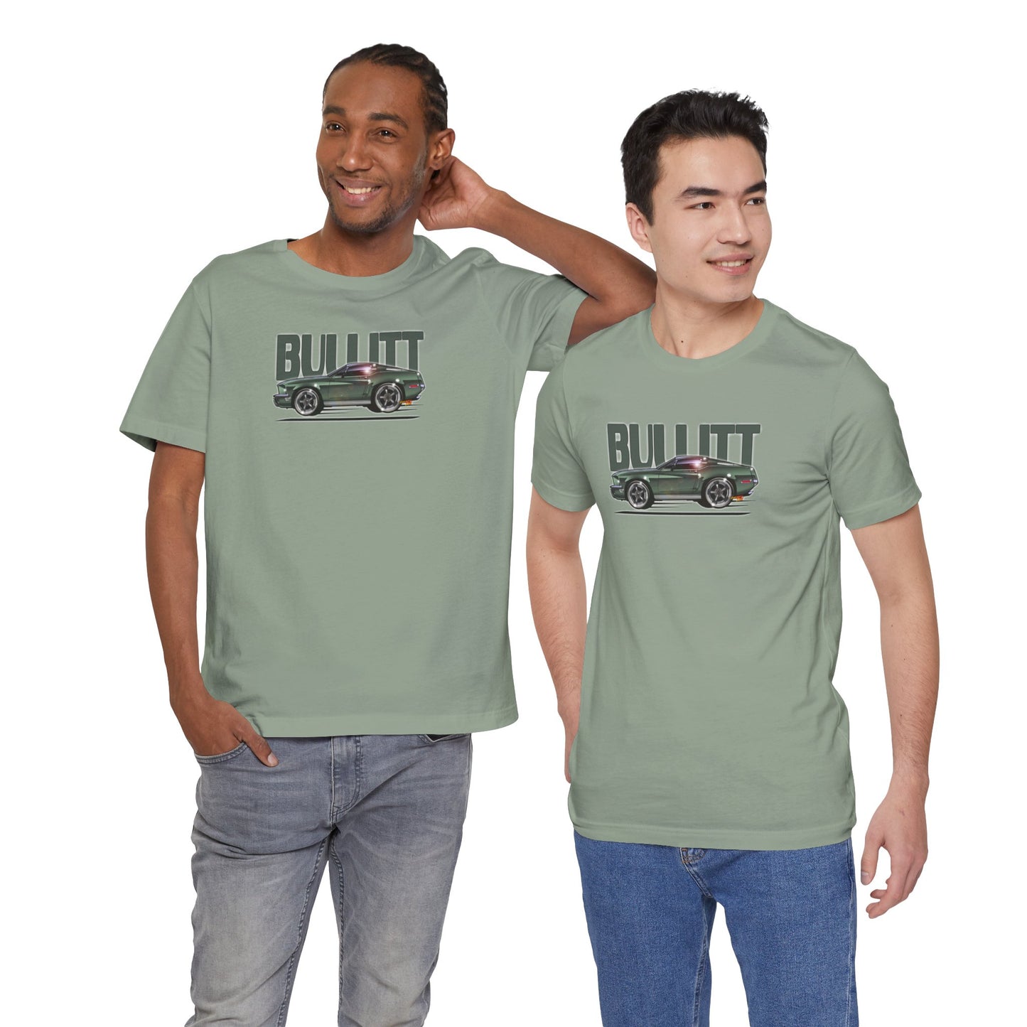 BULLITT FORD MUSTANG Steve McQueen Concept Art Short Sleeve Tee 12 Colors