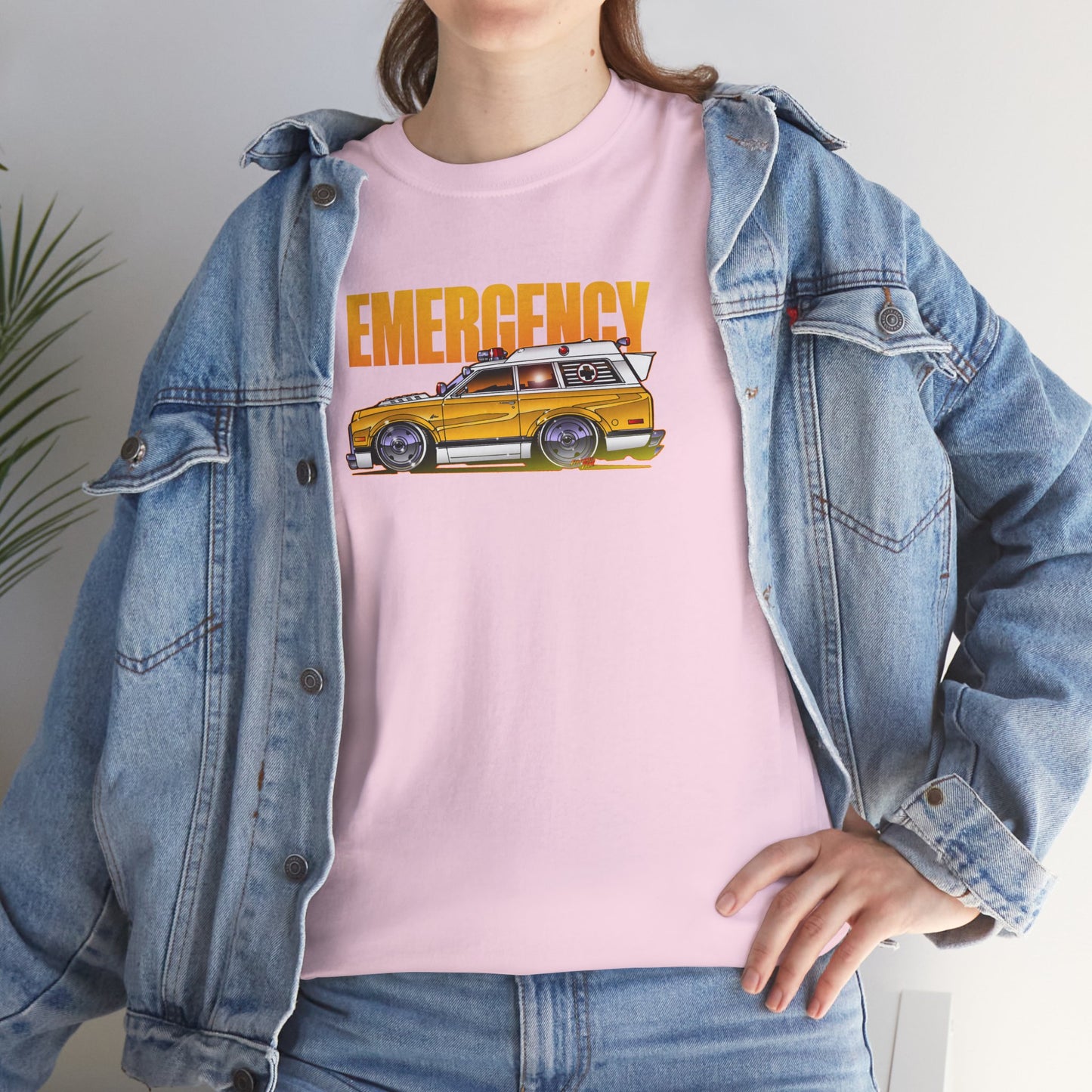 EMERGENCY TV Show 1970 Chevy Suburban AMBULANCE Concept Art Cotton Tee 11 Colors