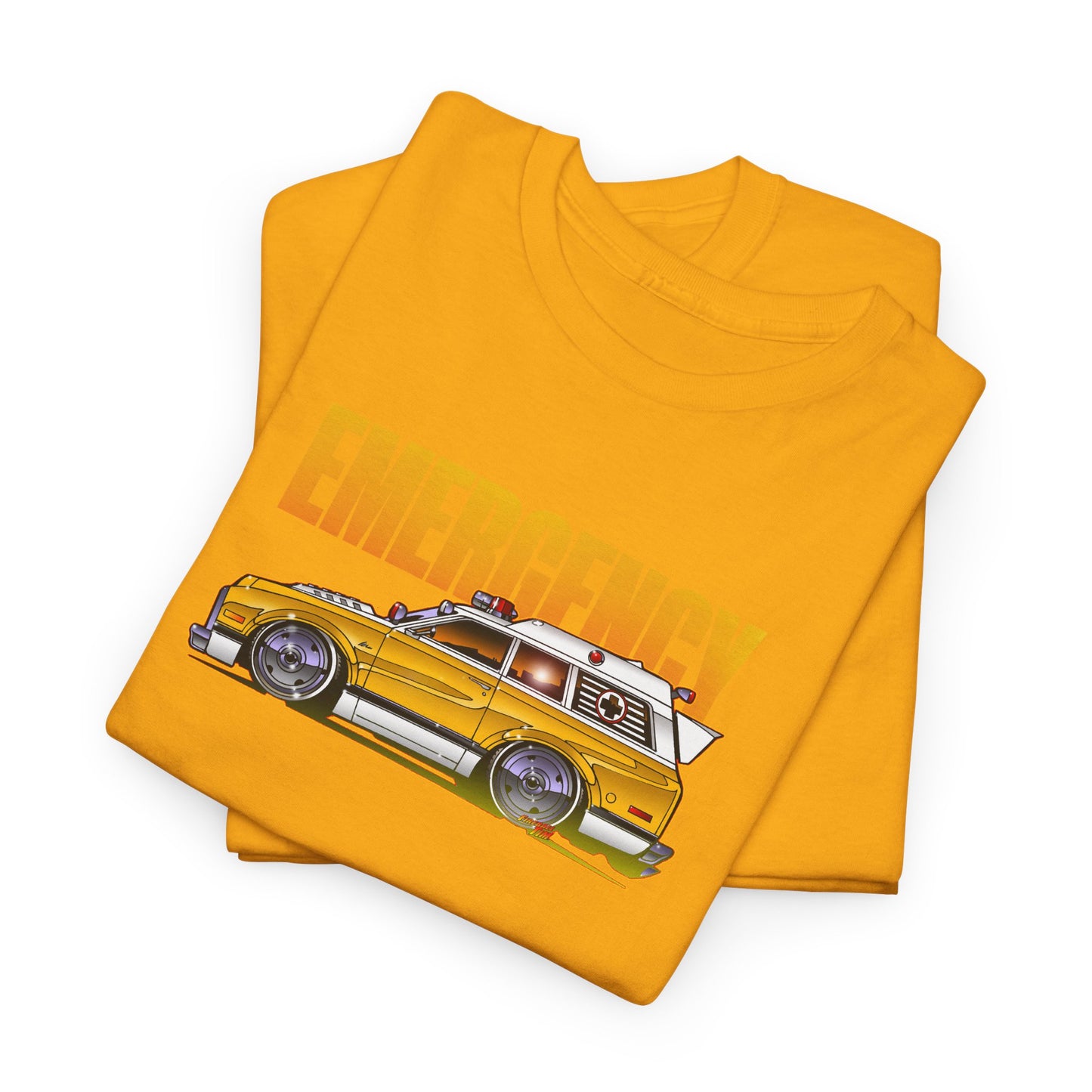 EMERGENCY TV Show 1970 Chevy Suburban AMBULANCE Concept Art Cotton Tee 11 Colors