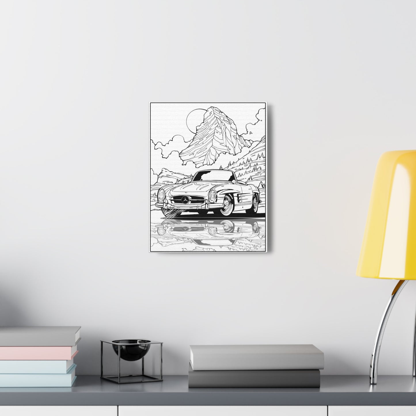 MERCEDES 300SL CONVERTIBLE Classic Car Canvas Gallery Car Art 11x14