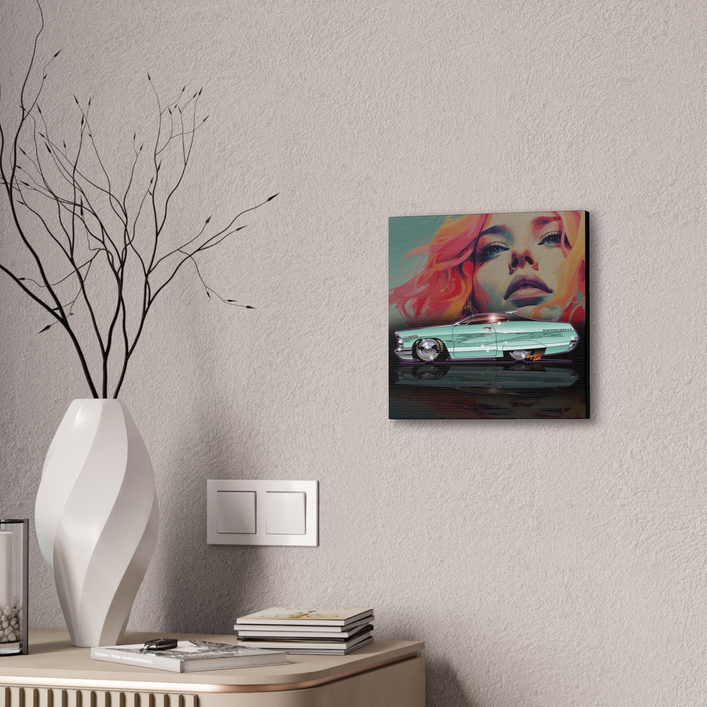 PONTIAC BONNEVILLE 1965 Fireball Art Canvas Print