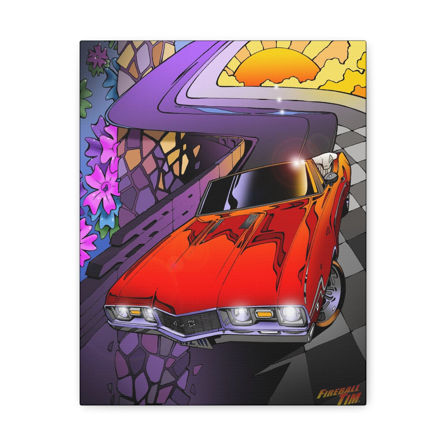 OLDSMOBILE 442 1968 Canvas Gallery Art Print 11x14