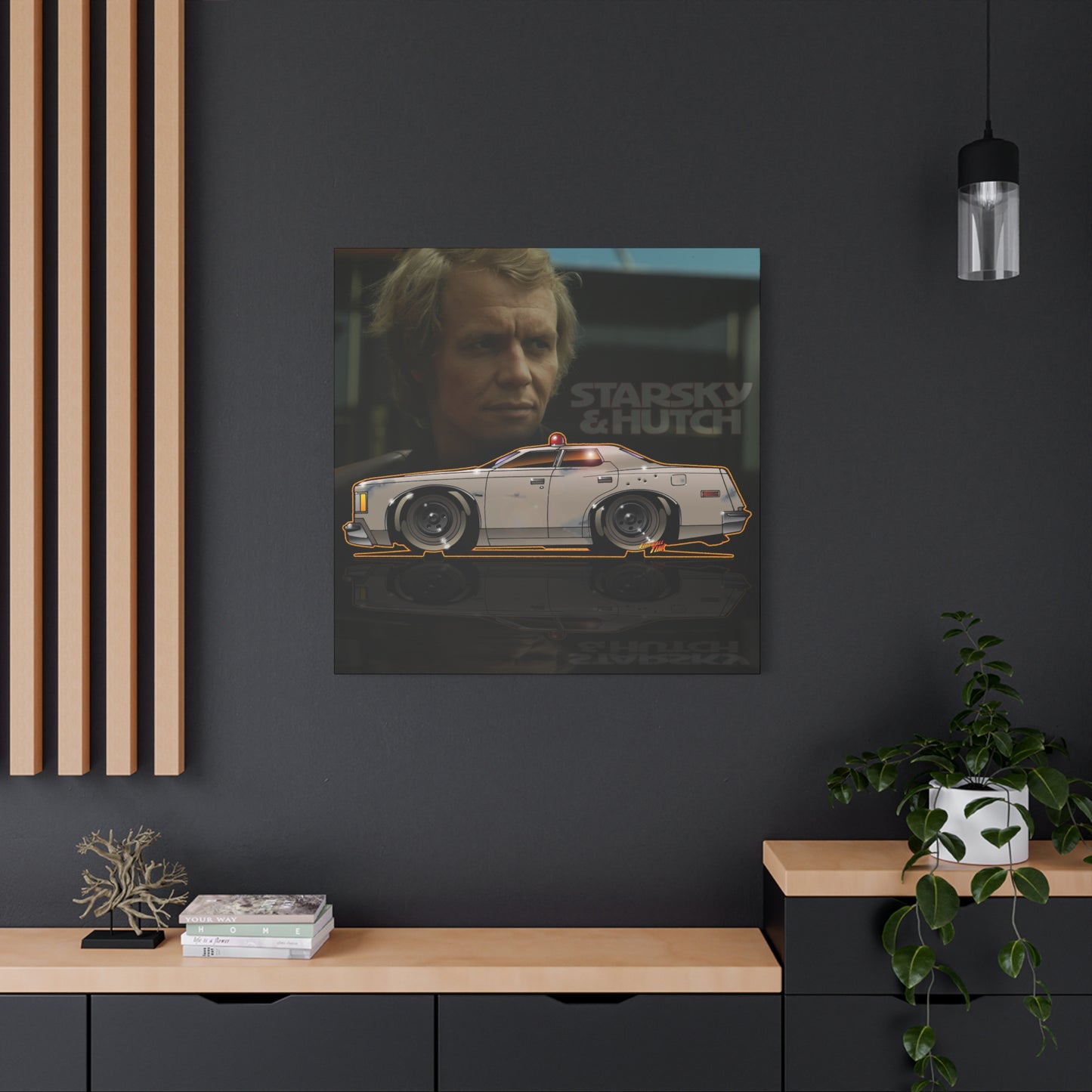 STARSKY AND HUTCH Hutchmobile Fireball Art Canvas Wall Print