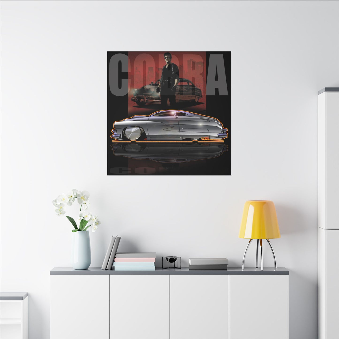 COBRA MERCURY Sylvester Stallone Movie Car Fireball Art Canvas Print
