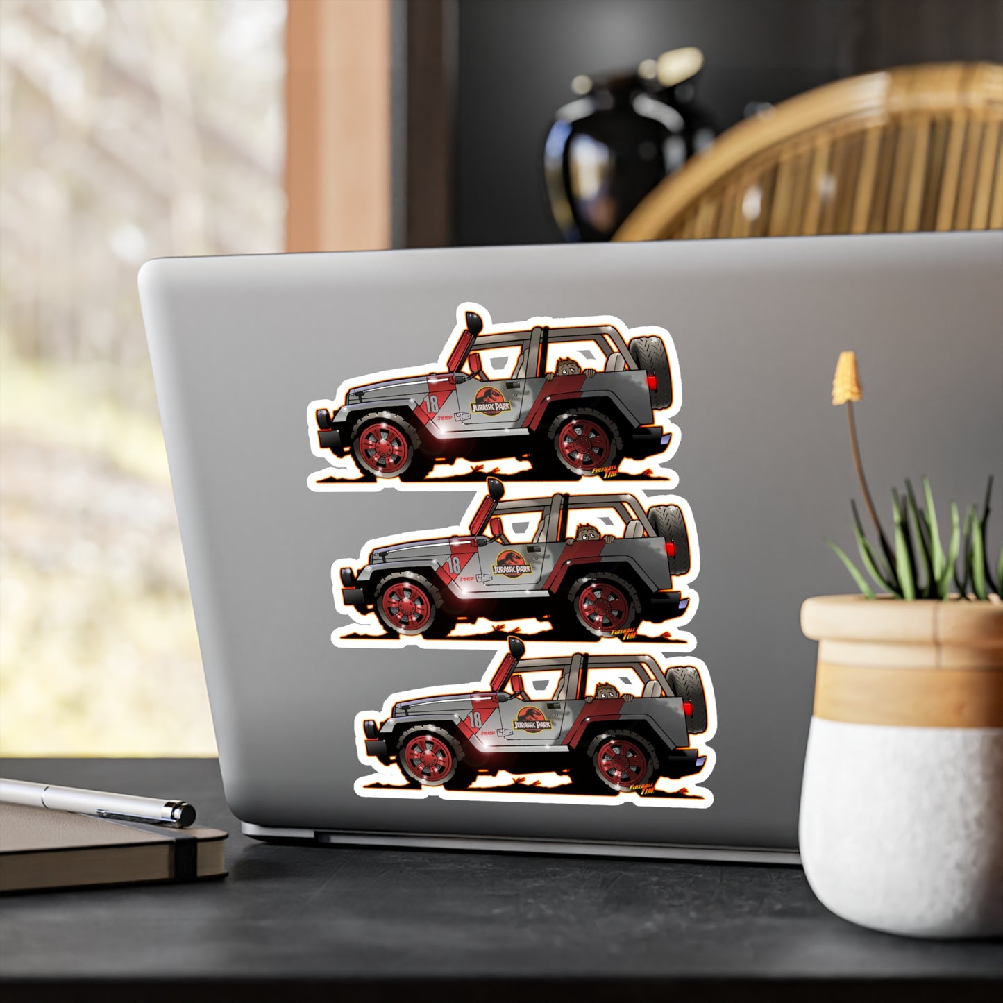 JURASSIC PARK JEEP Decal Stickers - 4 Sizes