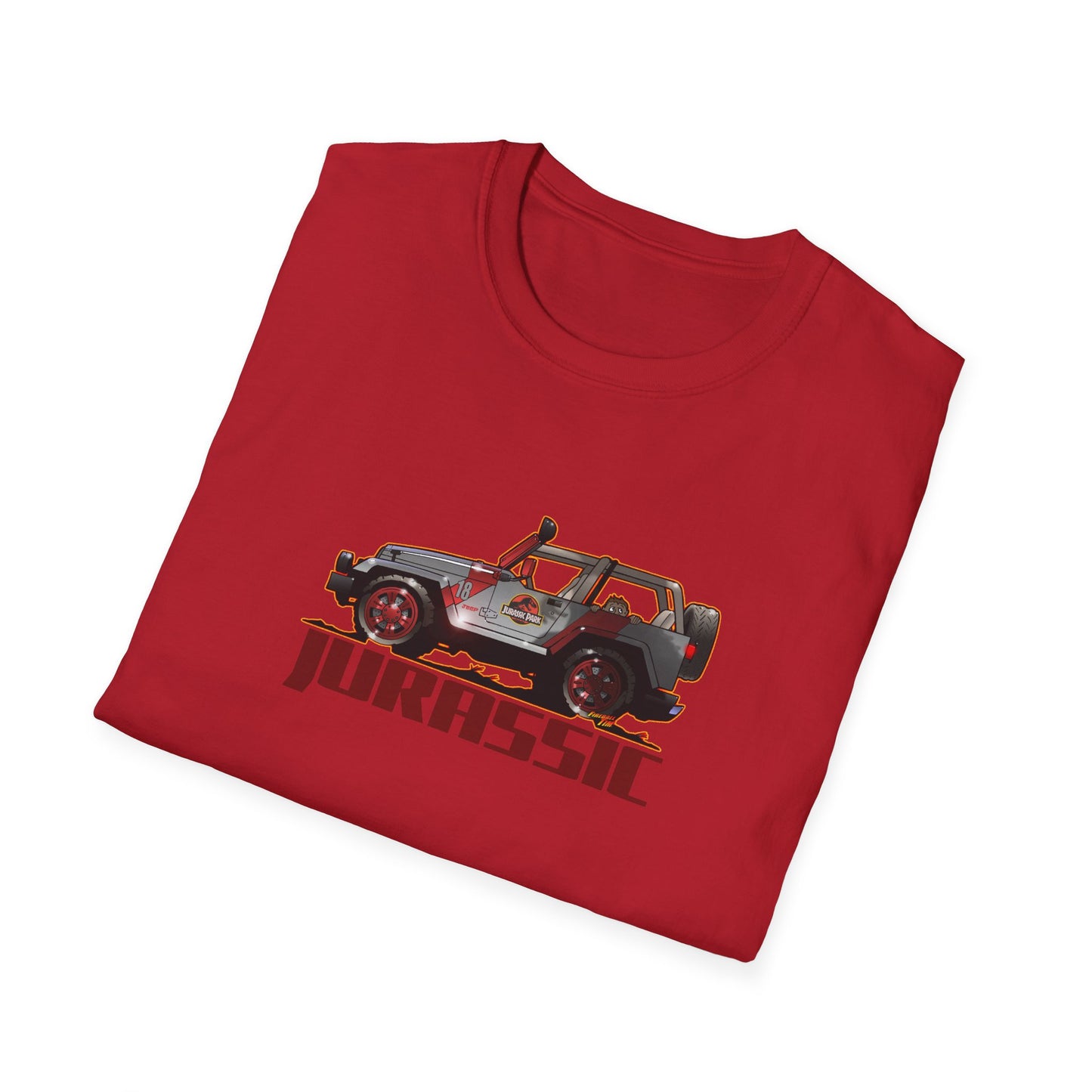 JURASSIC PARK JEEP Unisex Softstyle T-Shirt - Jurassic Park Fans
