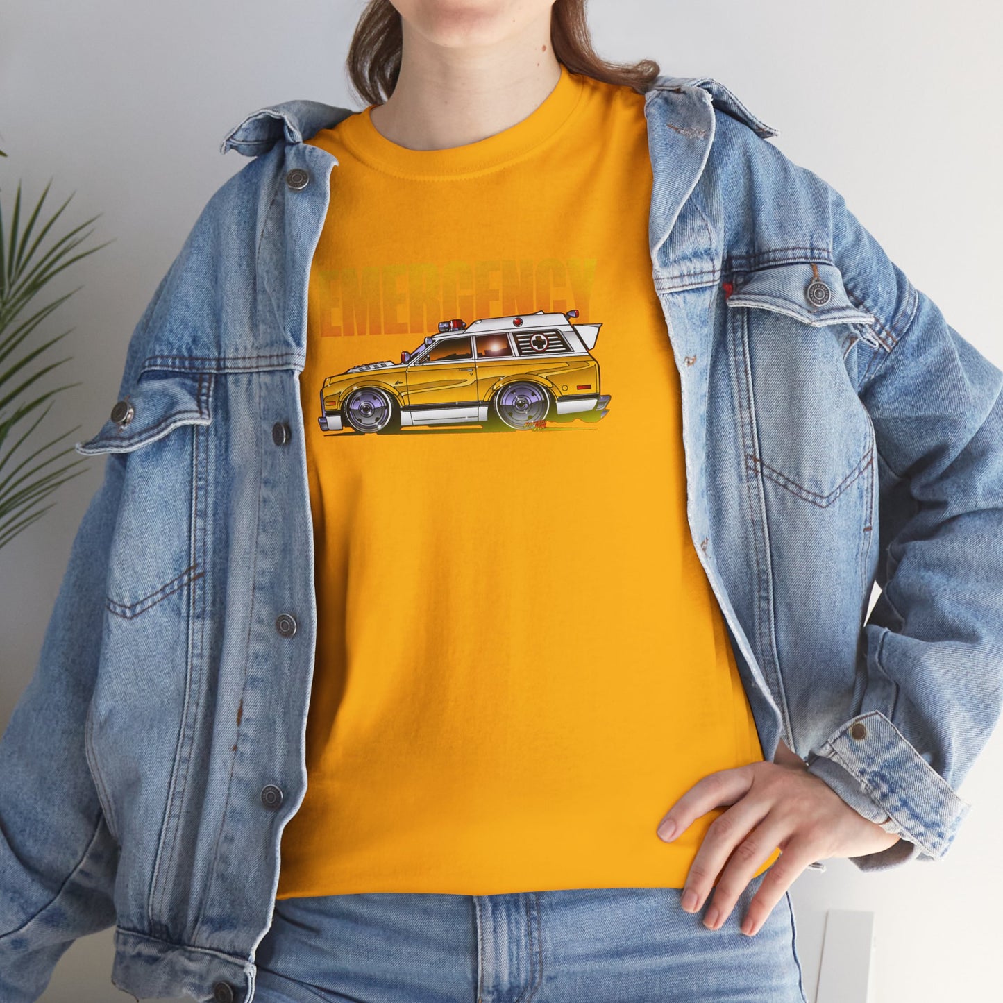 EMERGENCY TV Show 1970 Chevy Suburban AMBULANCE Concept Art Cotton Tee 11 Colors