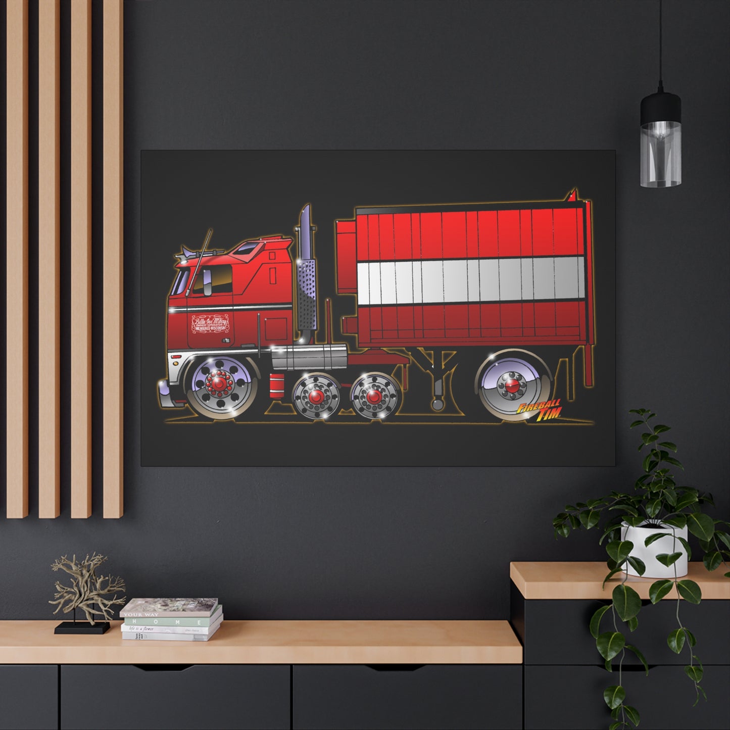 BJ AND THE BEAR TV Show Semi Truck Canvas Art Wall Print - 11x14