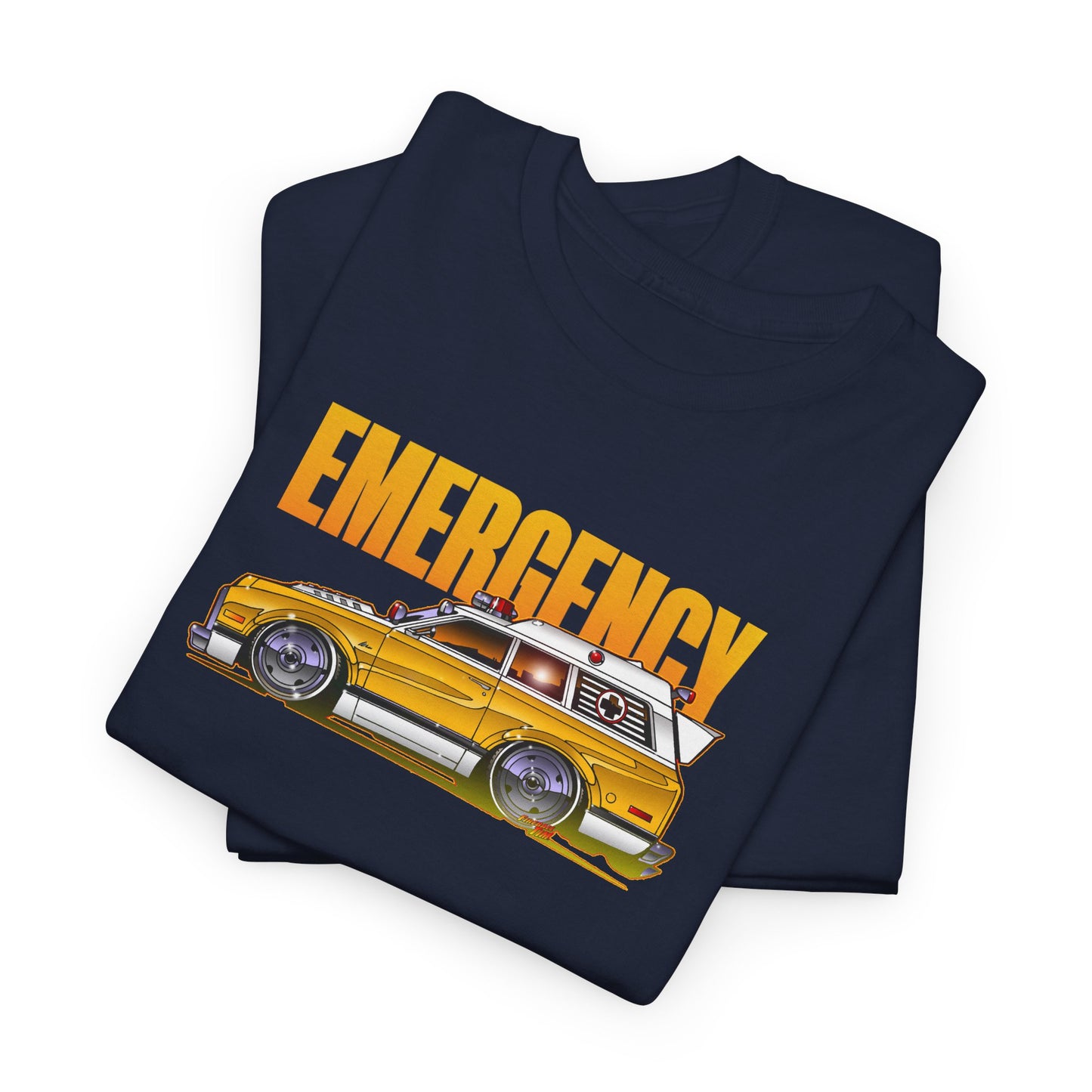 EMERGENCY TV Show 1970 Chevy Suburban AMBULANCE Concept Art Cotton Tee 11 Colors