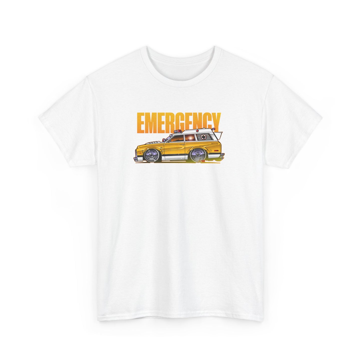 EMERGENCY TV Show 1970 Chevy Suburban AMBULANCE Concept Art Cotton Tee 11 Colors