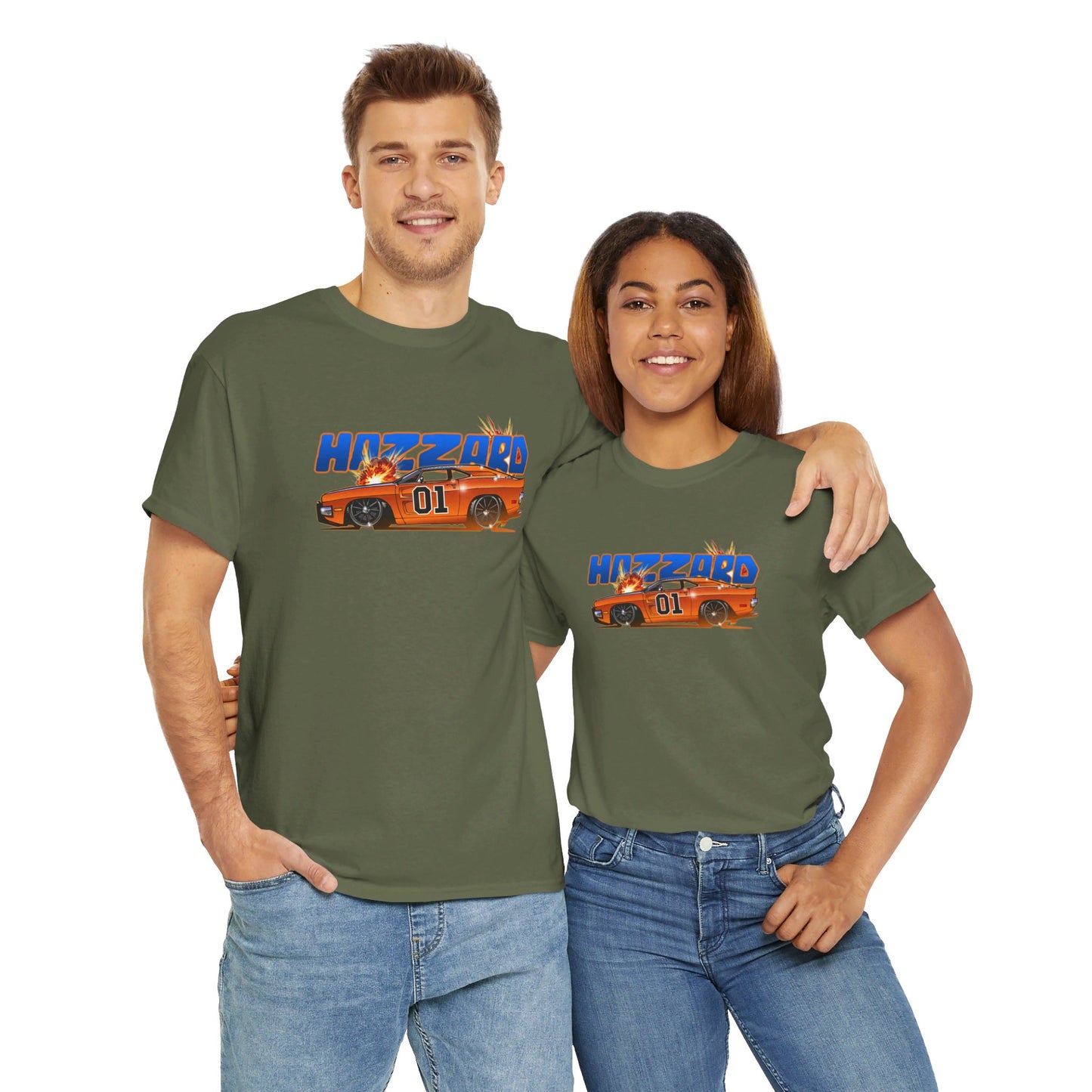 DUKES OF HAZZARD General Lee Dodge Charger Concept Art Heavy Cotton Tee Shirt 12 Colors