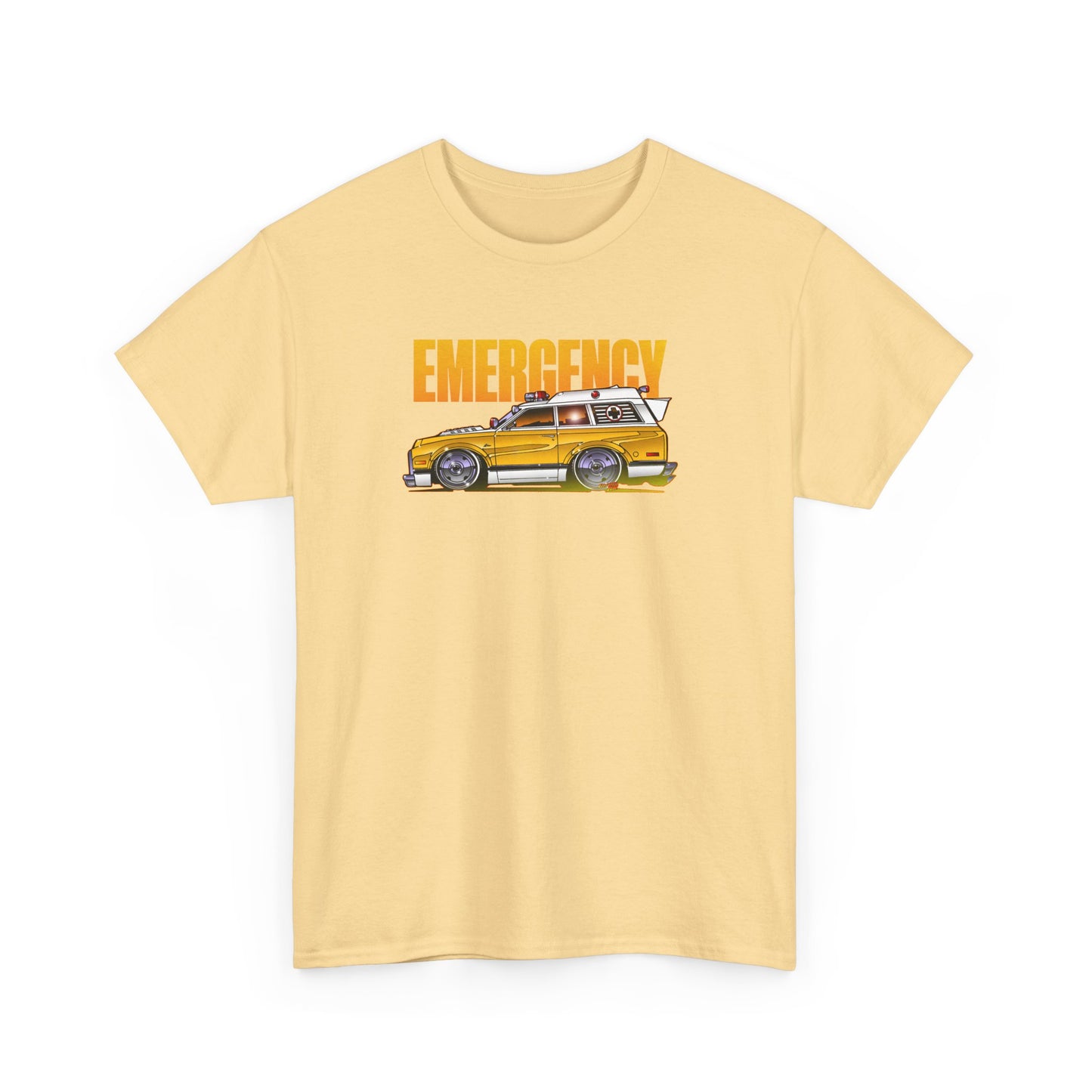 EMERGENCY TV Show 1970 Chevy Suburban AMBULANCE Concept Art Cotton Tee 11 Colors