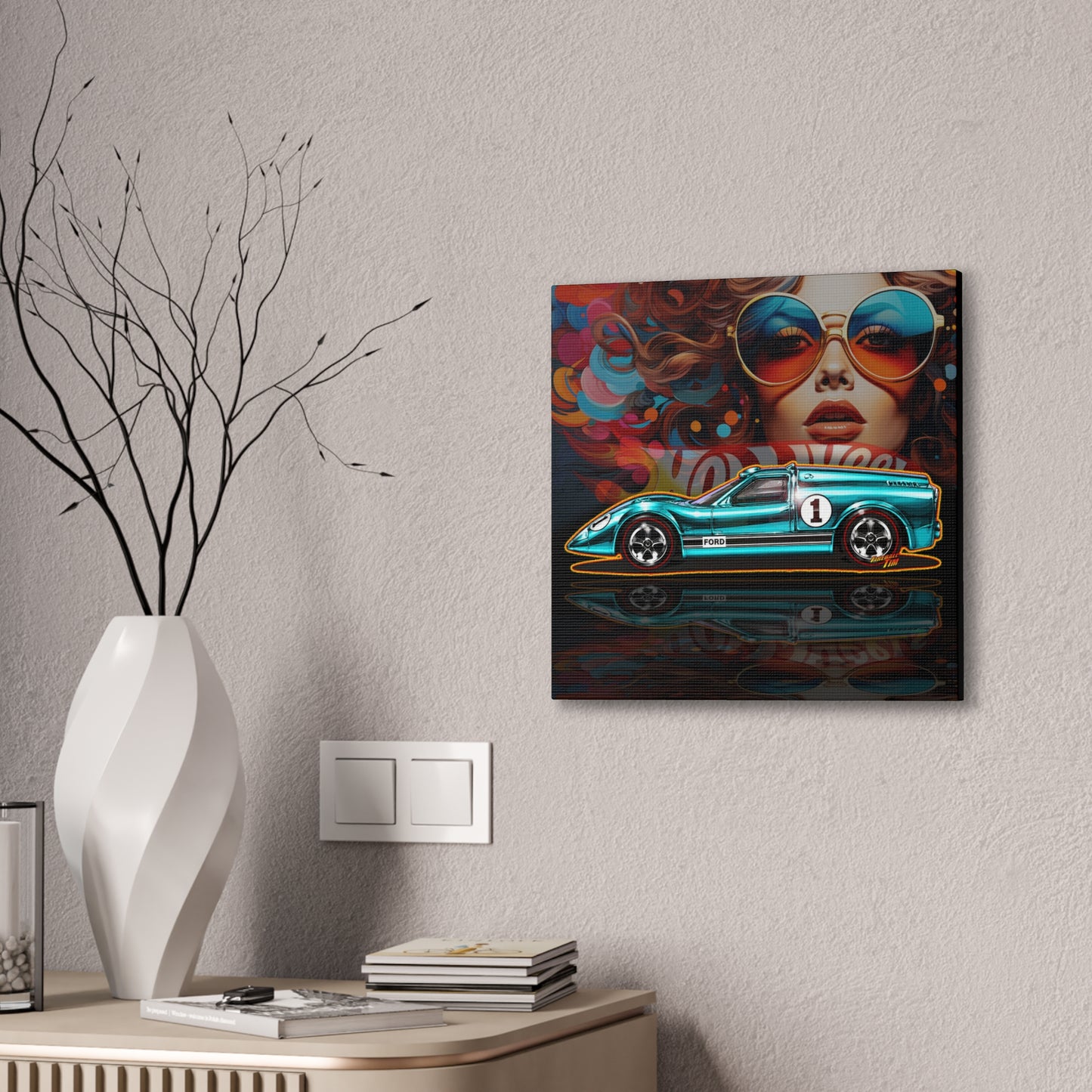 HOT WHEELS Sweet 16 JCAR Collectible Fireball Art Canvas Stretched Print