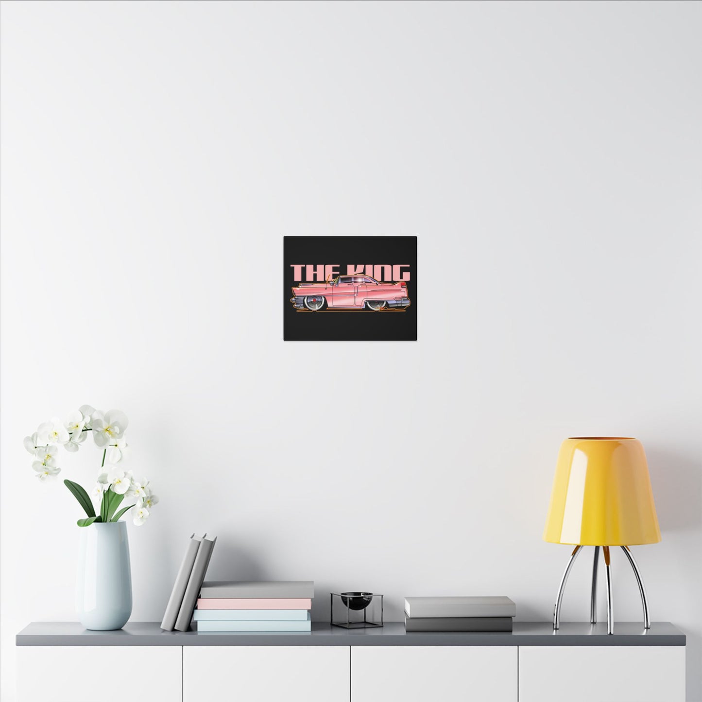 ELVIS THE KING PINK 1955 CADILLAC Fireball Art Canvas Print - 11X14