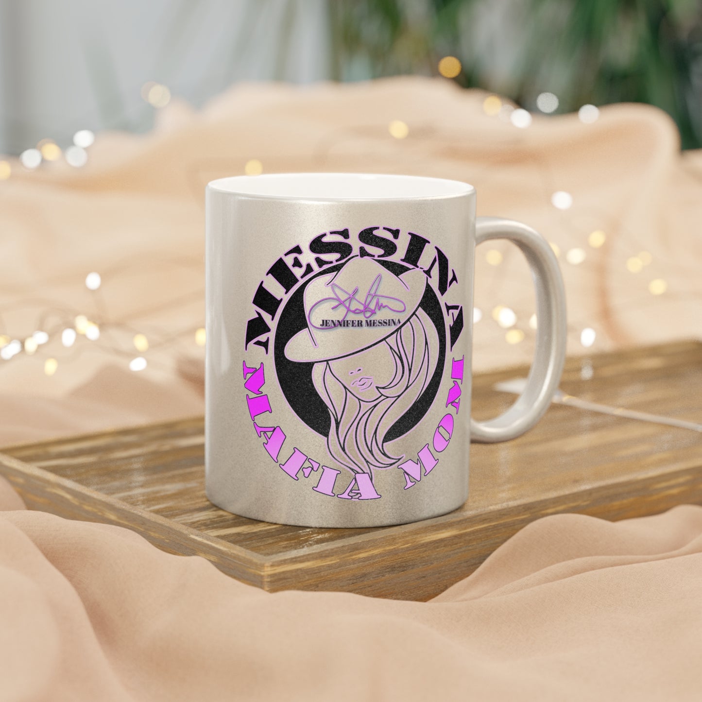 MAFIA MOM Jennifer Messina Metallic Mug Silver & Gold-Mug-Fireball Tim Garage