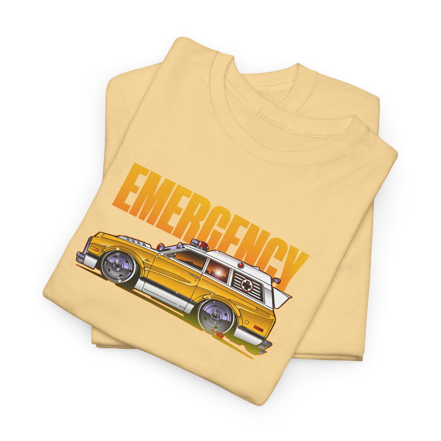 EMERGENCY TV Show 1970 Chevy Suburban AMBULANCE Concept Art Cotton Tee 11 Colors