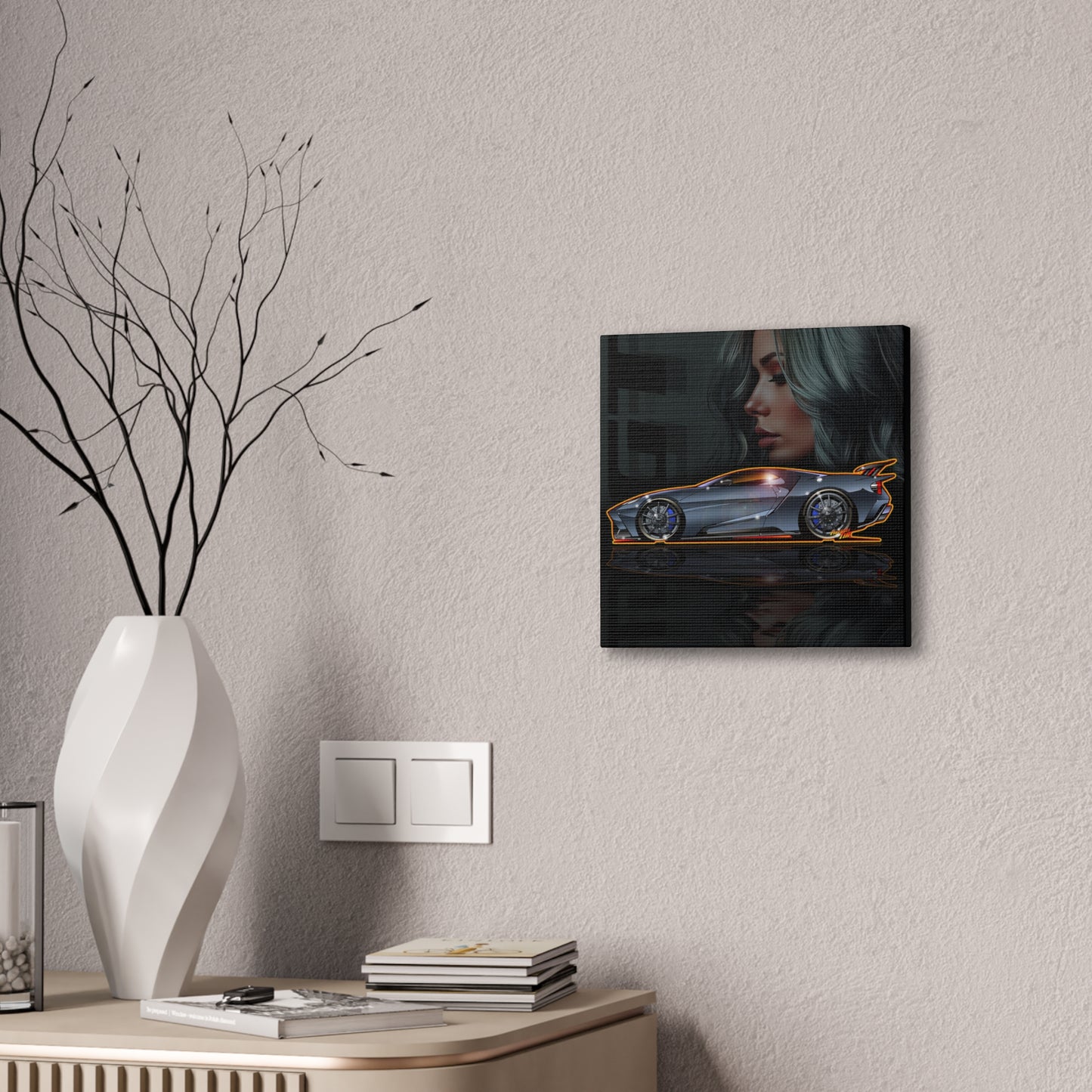 FORD GT Supercar Fireball Art Canvas Print
