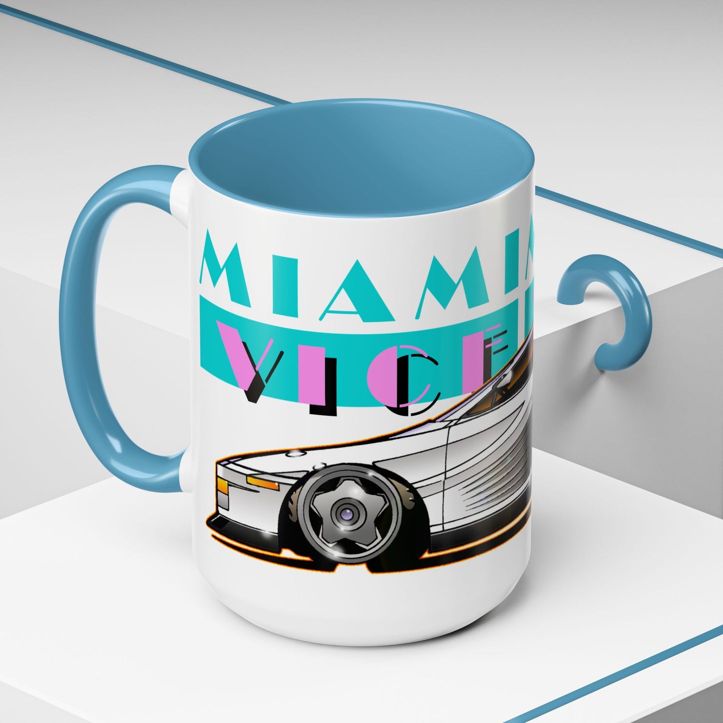 MIAMI VICE FERRARI TESTAROSSA TV Show Coffee Mug 2 Sizes 3 Colors-Mug-Fireball Tim Garage