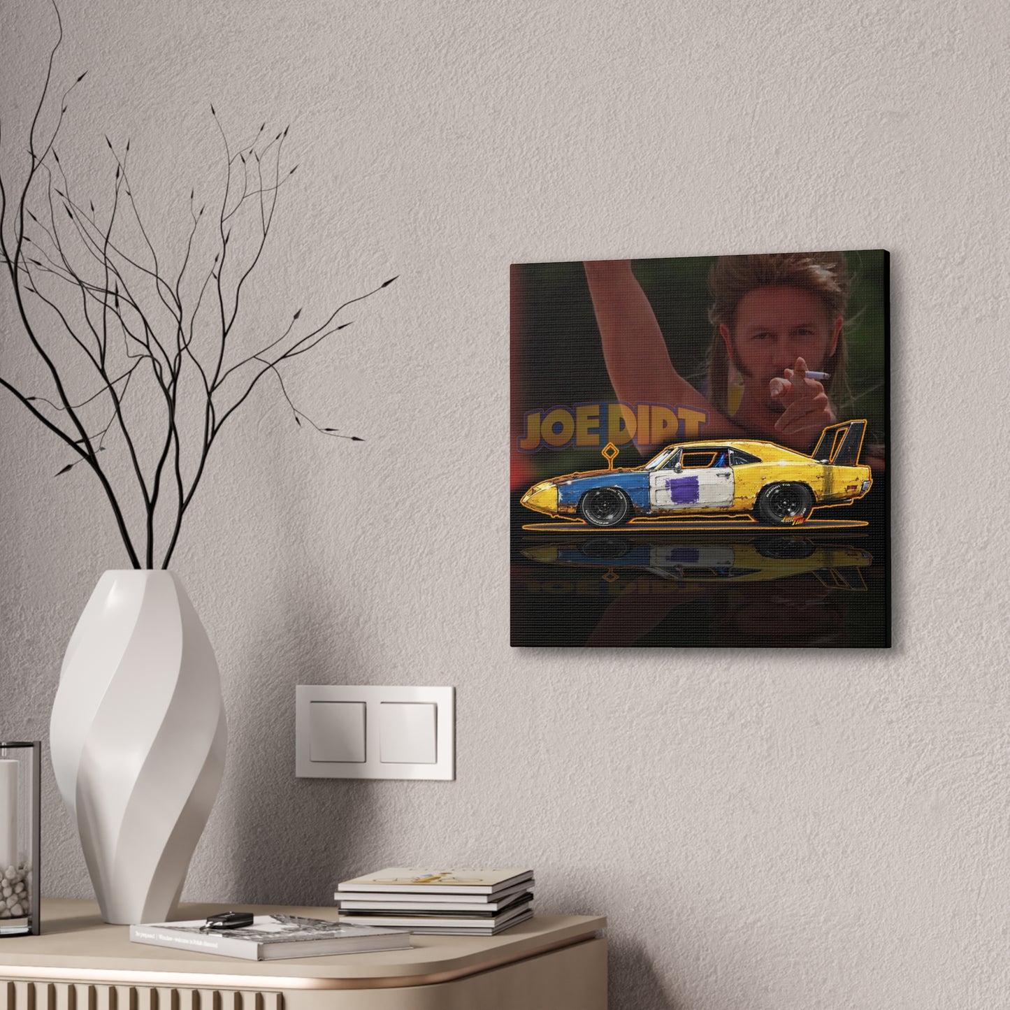 CHEVY NOVA WAGON 1965 Collectible Fireball Art Canvas Stretched Print