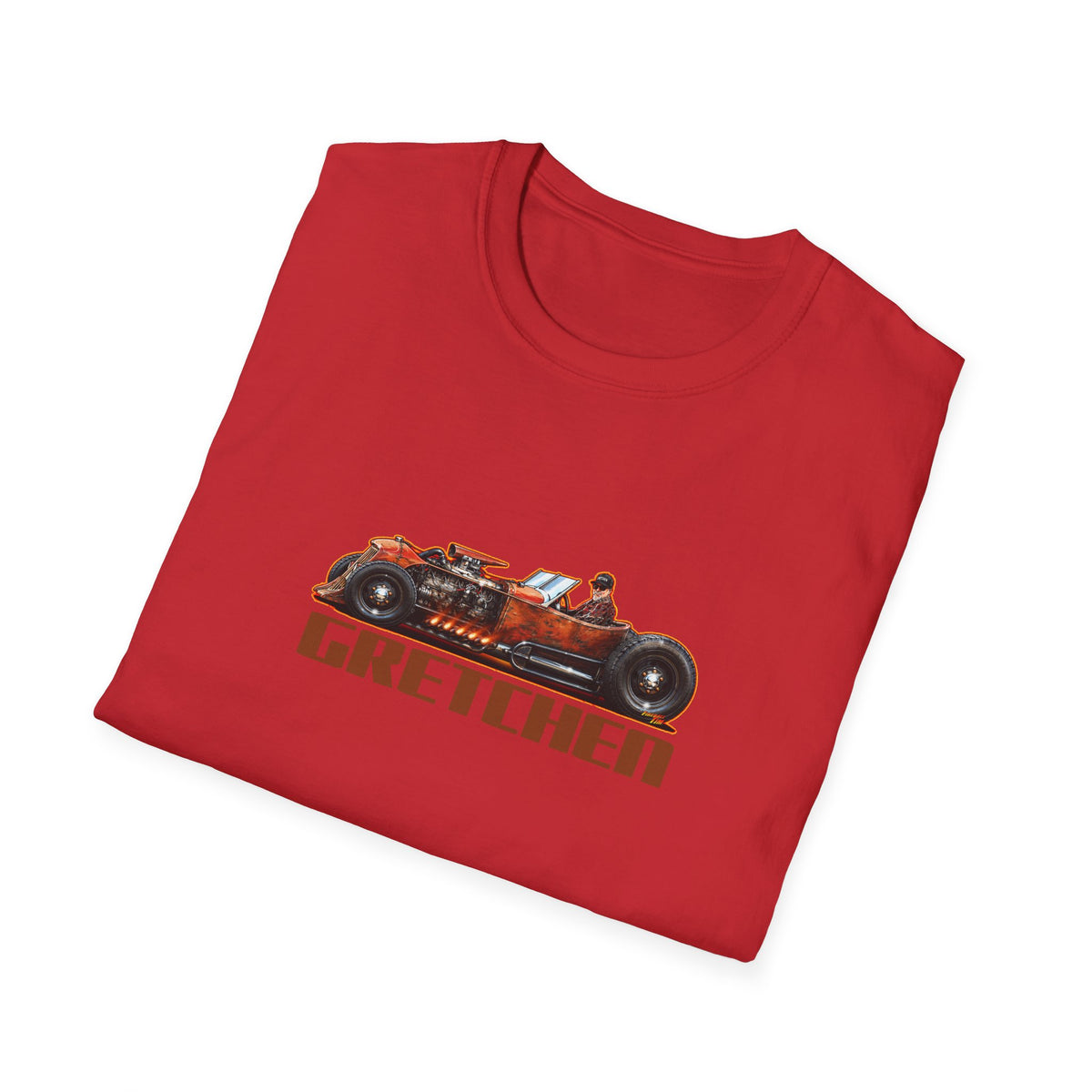 CUSTOM RAT ROD Hot Rod Gretchen Collectible Fireball Art TeeShirt